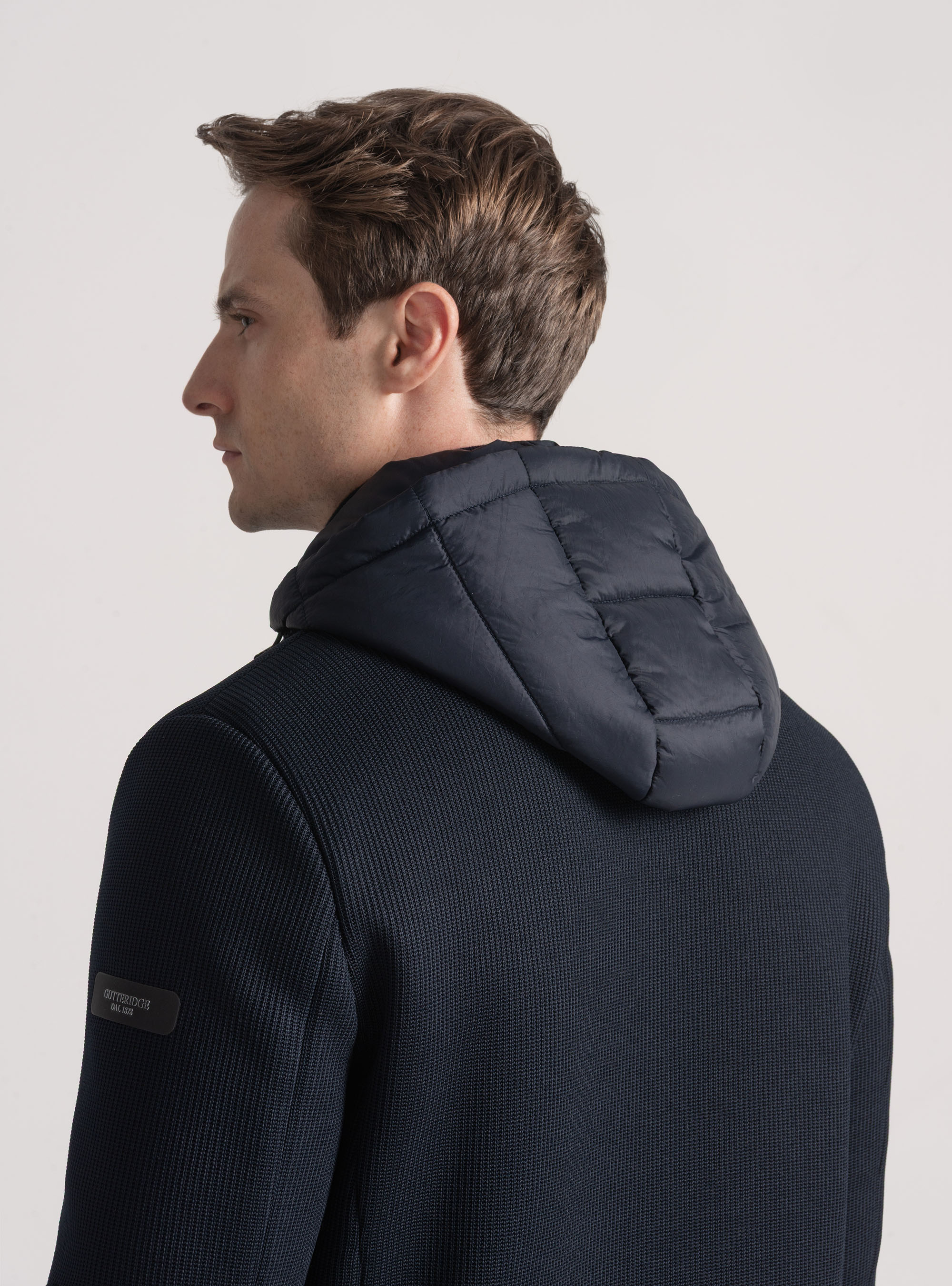 Giubbino tecnico con pettorina e cappuccio reversibile, BLU NAVY