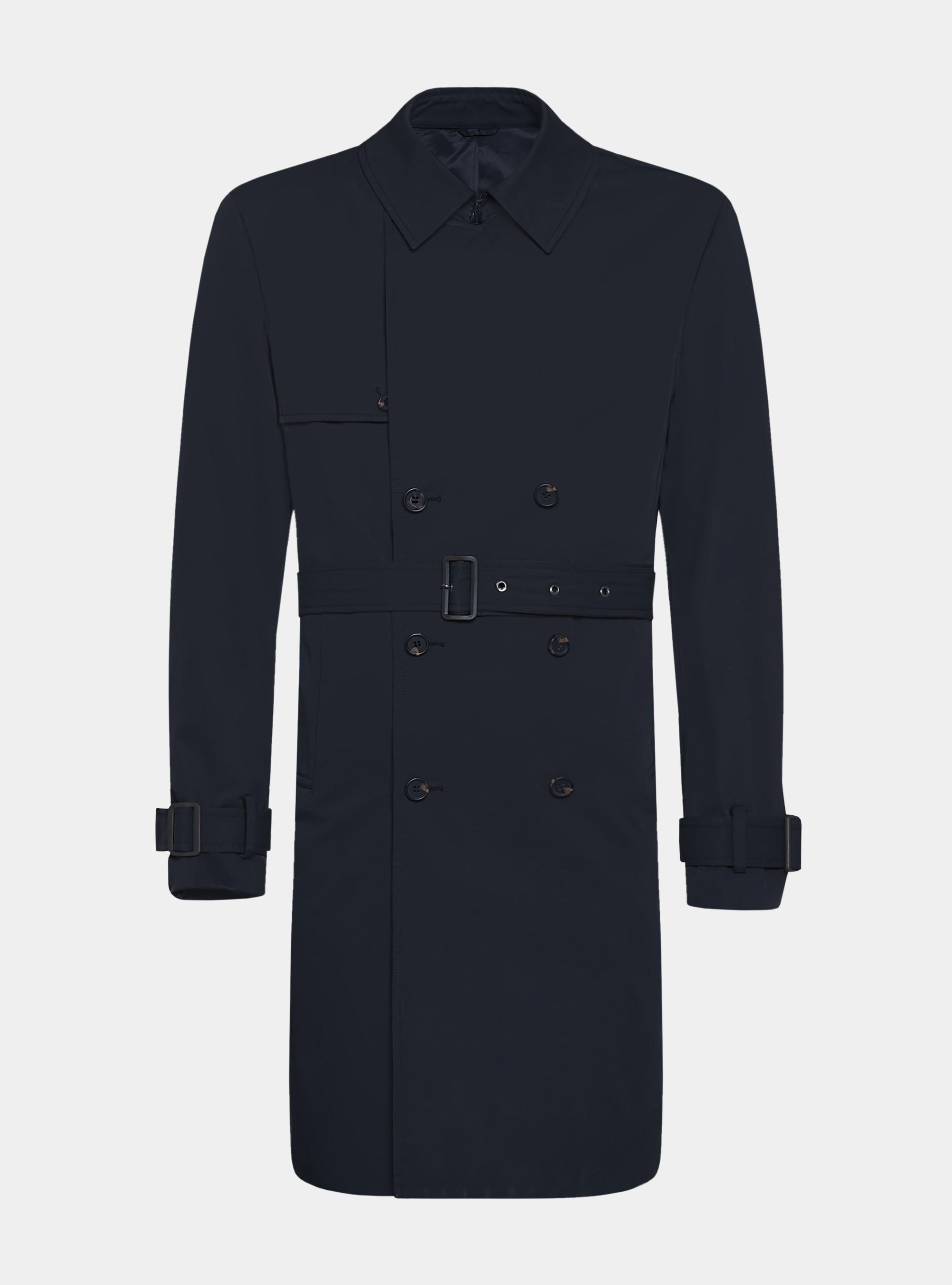 Cotton twill trench coat, NAVY BLUE