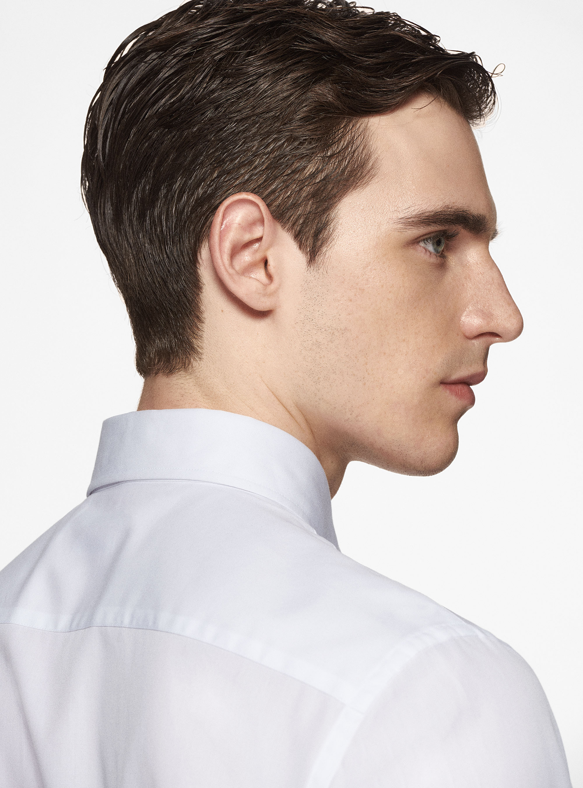 Chemise en coton fil à fil, BLANC