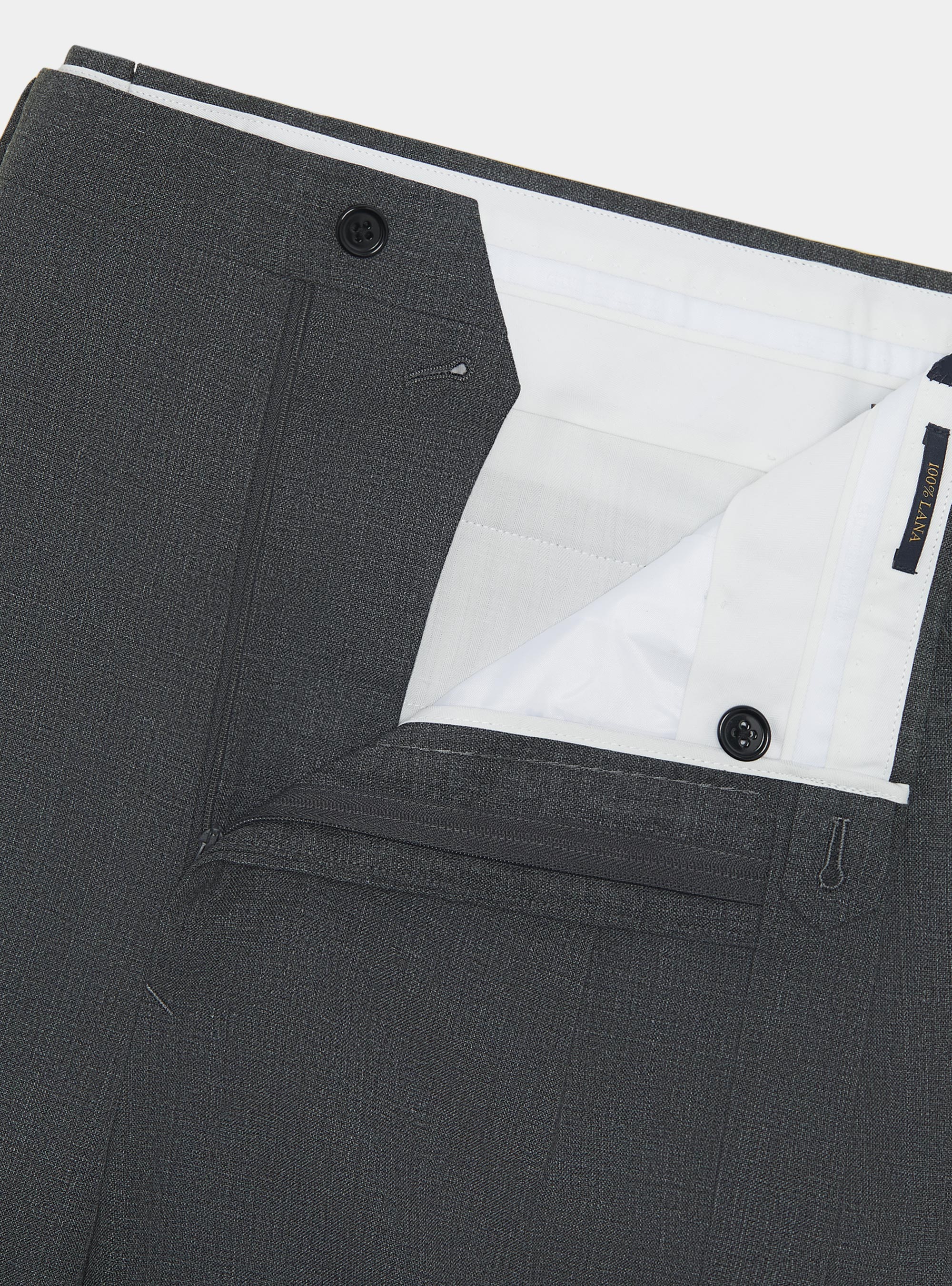 Vitale Barberis Canonico pure wool double pleat trousers, ASFALTO 0112C