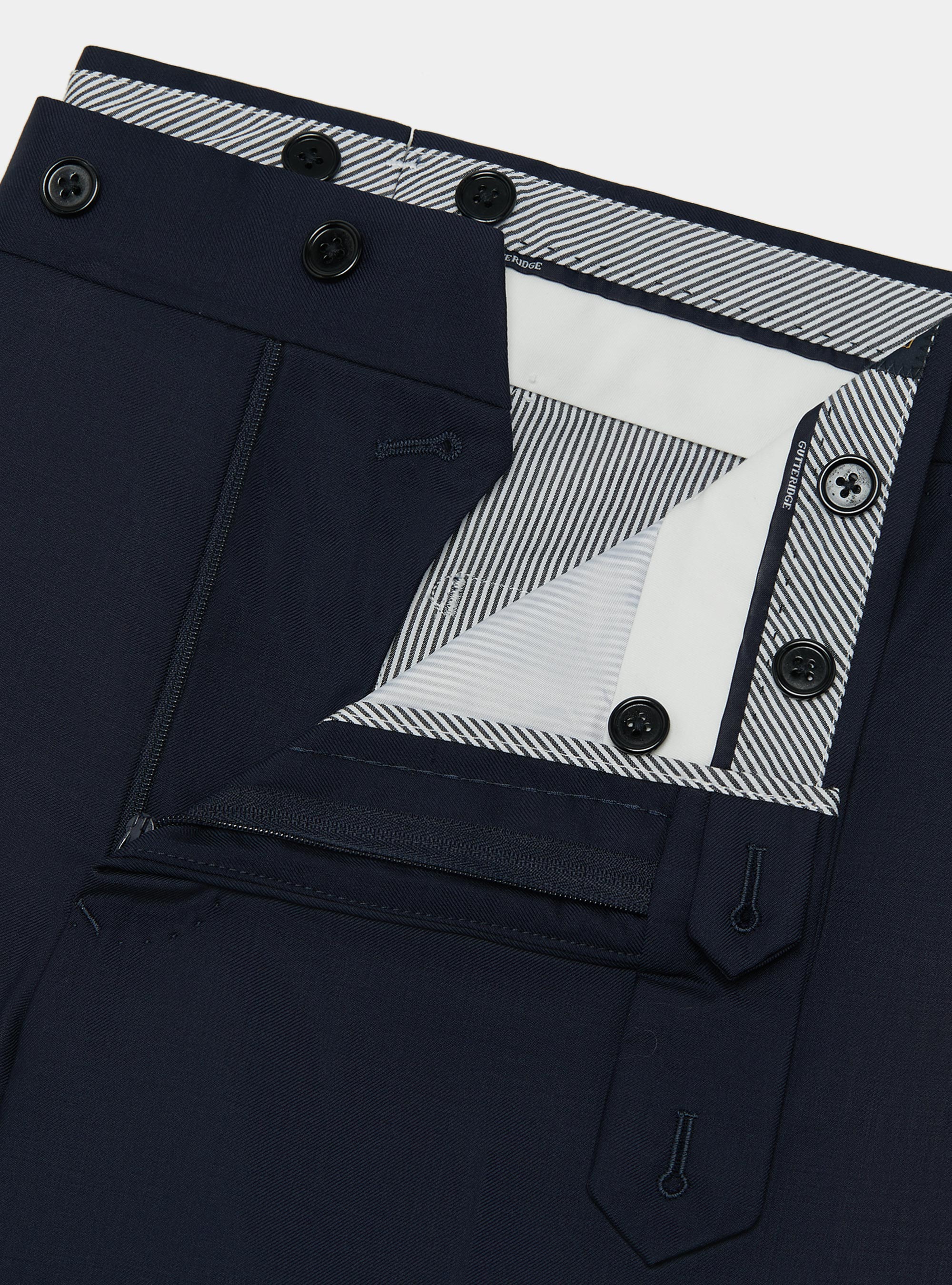 Trousers in pure 110's superfine wool, NAVY BLUE