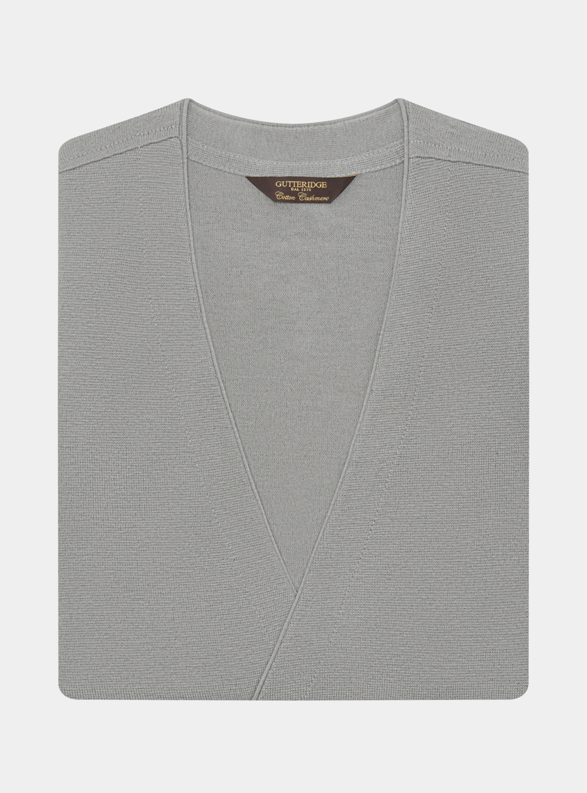 Double-breasted cotton and cashmere knit gilet, GREY
