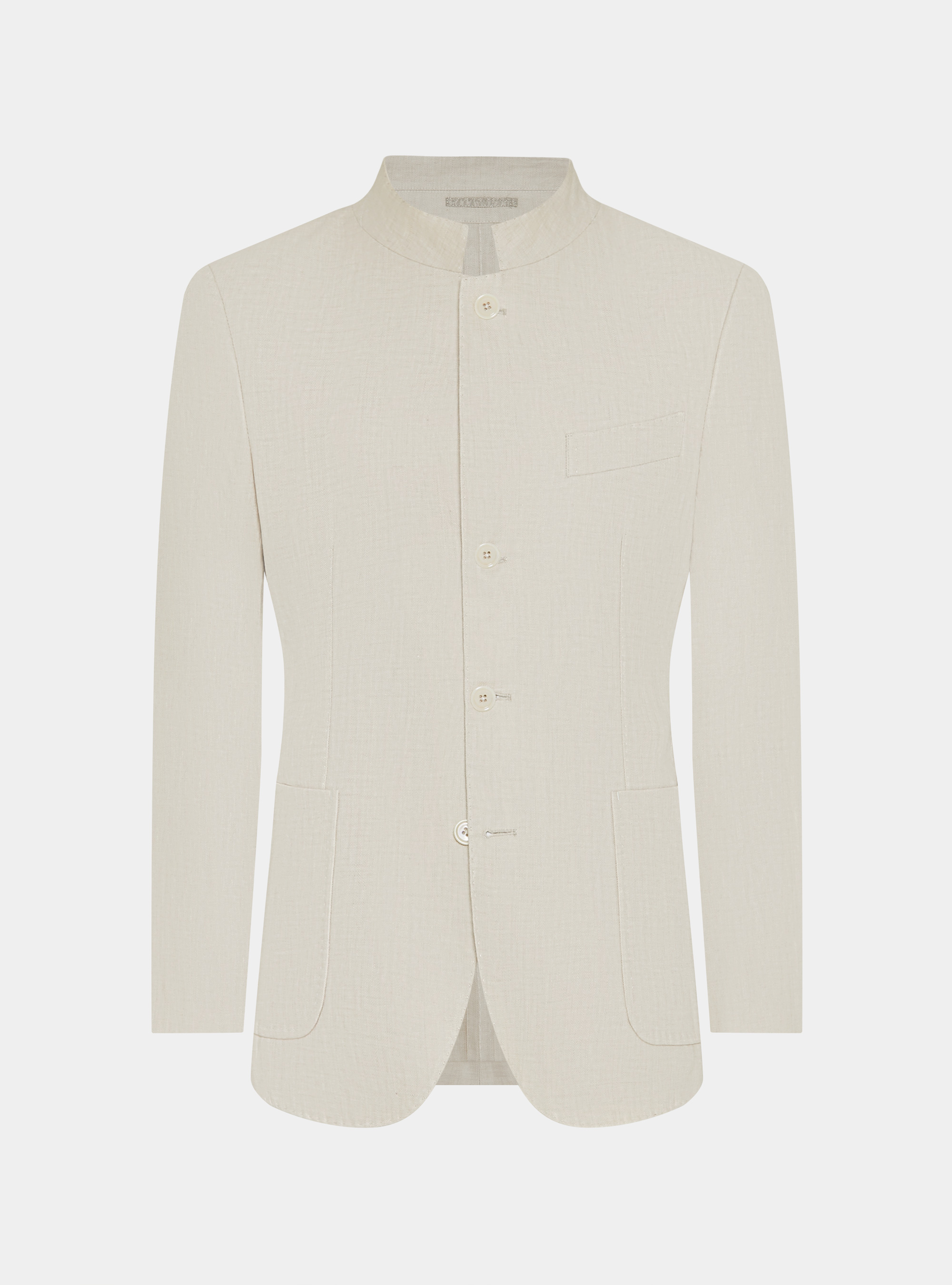 Veste cor&eacute;enne en lin pur &agrave; chevrons, &Atilde; CRU