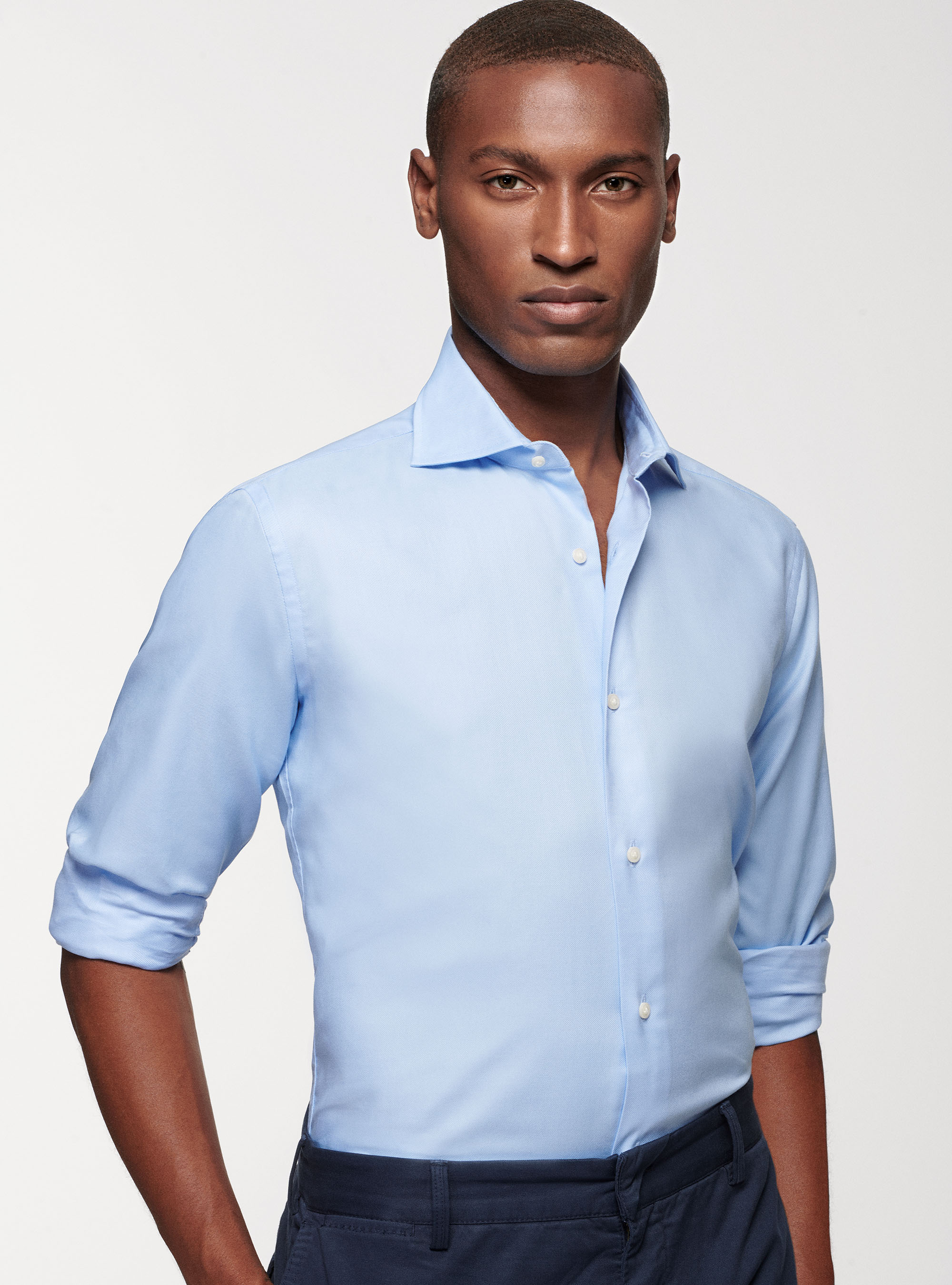Camicia in cotone oxford, AZZURRO