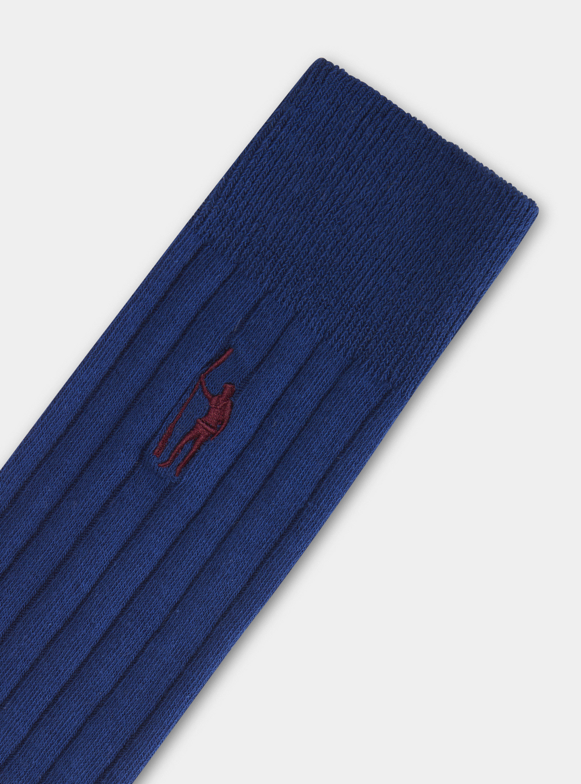 Calze in misto cotone a coste, BLU ROYAL