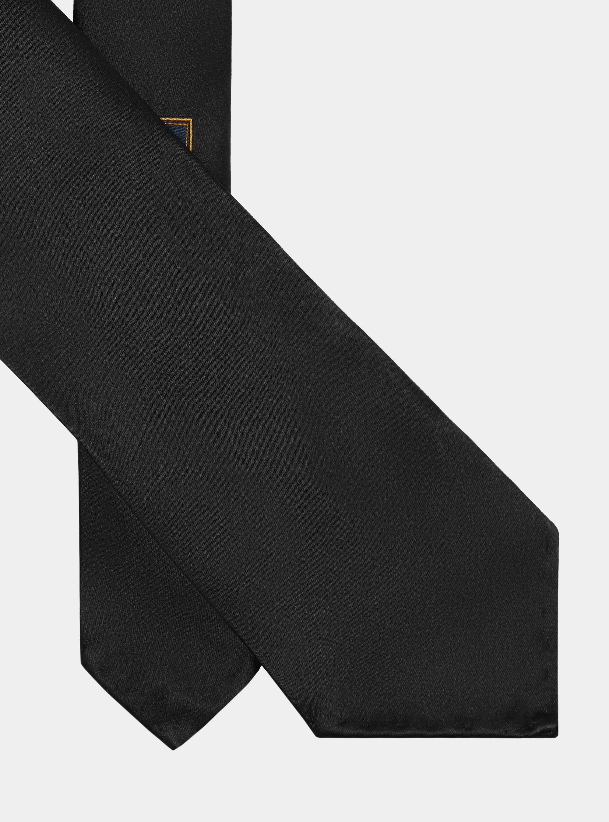 Unlined pure silk tie, BLACK