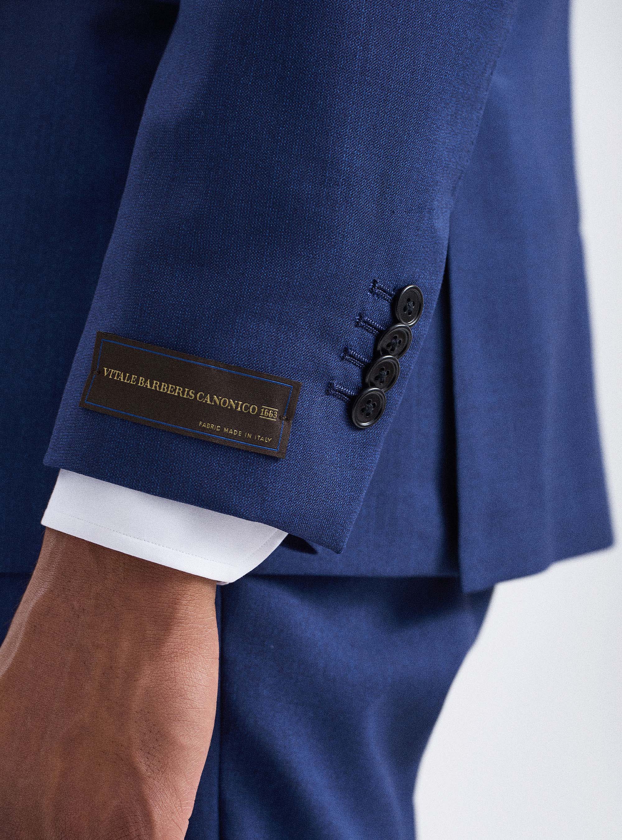 Giacca per abito in pura lana tessuto Vitale Barberis Canonico, BLU