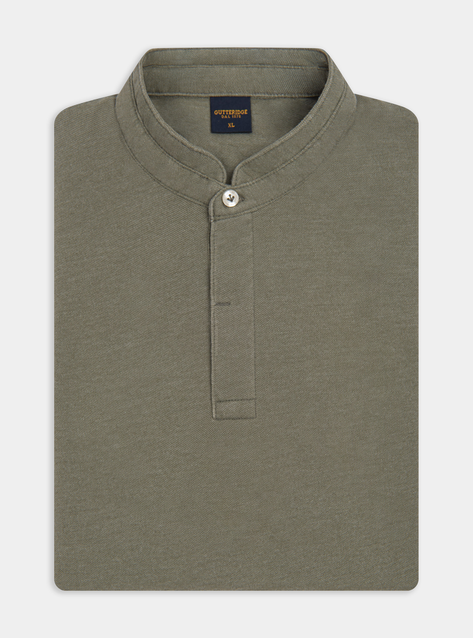 Polo collo alla coreana in piquet