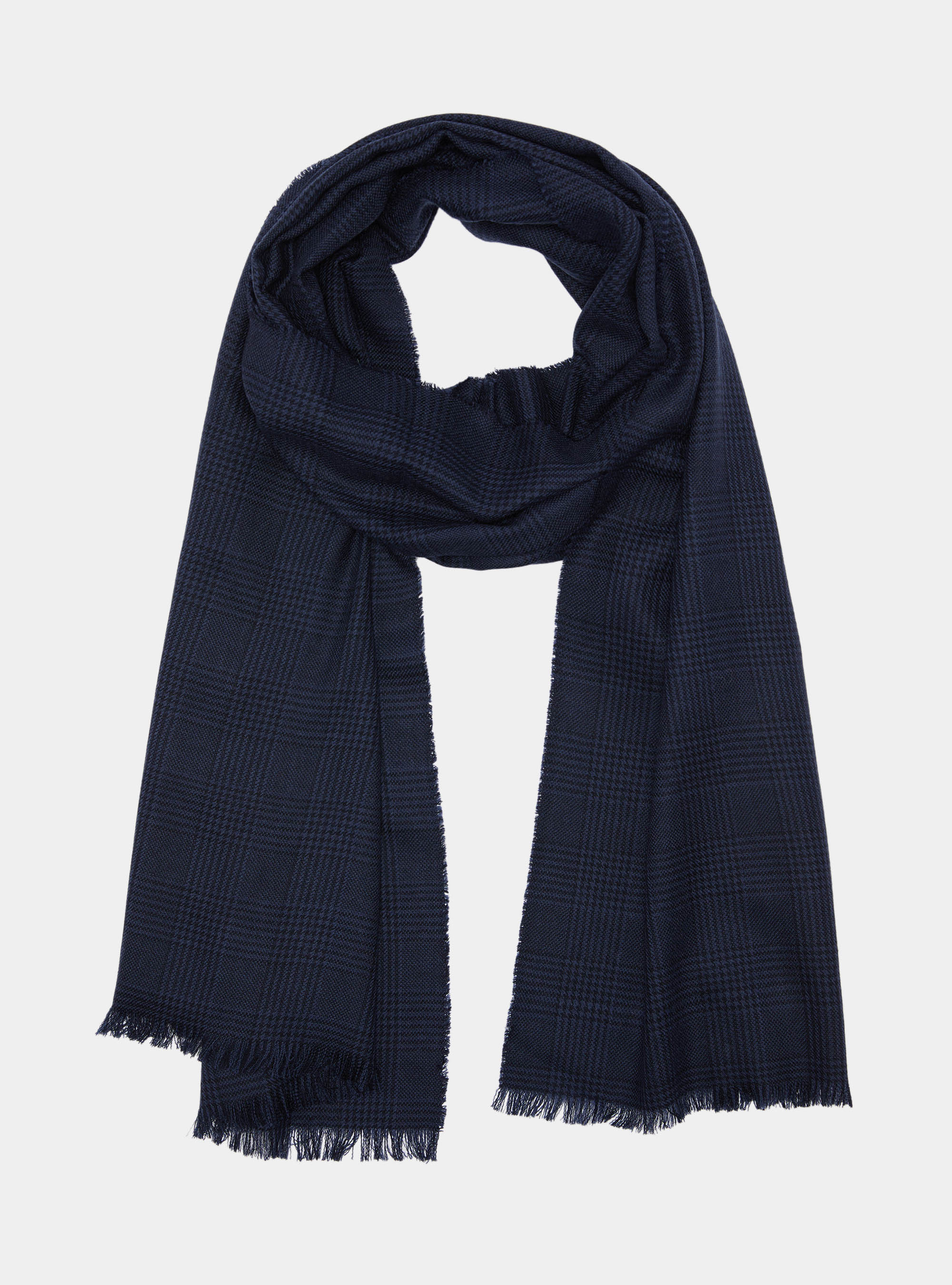 Patterned wool scarf, INK