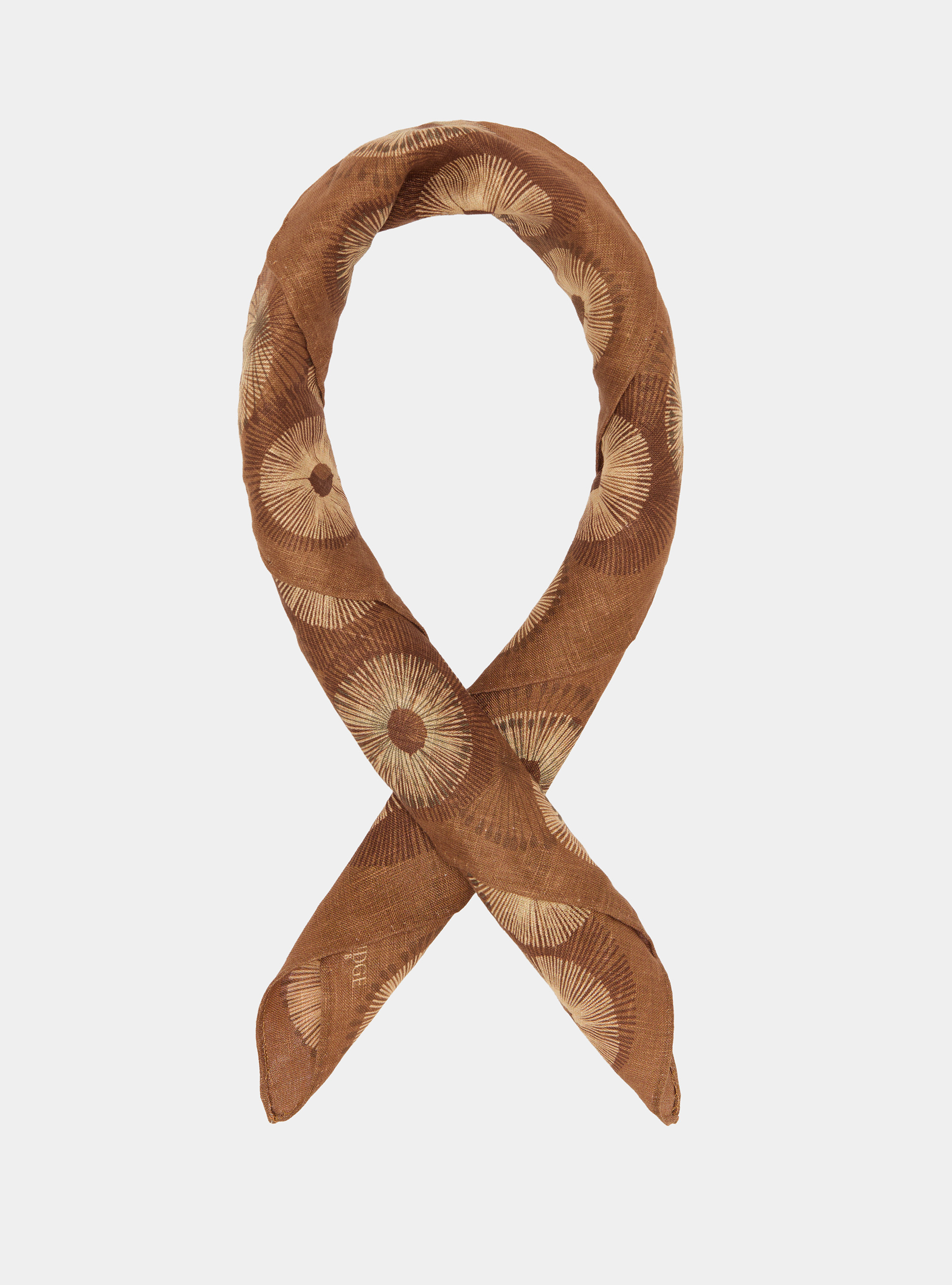 Foulard stampato in lino, MULTICOLOR