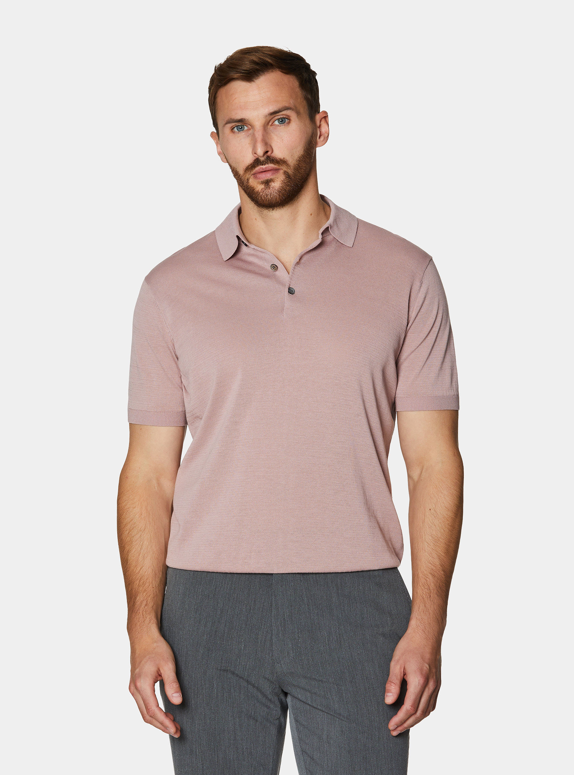 Polo en coton et soie, 0441C ROSA SCURO