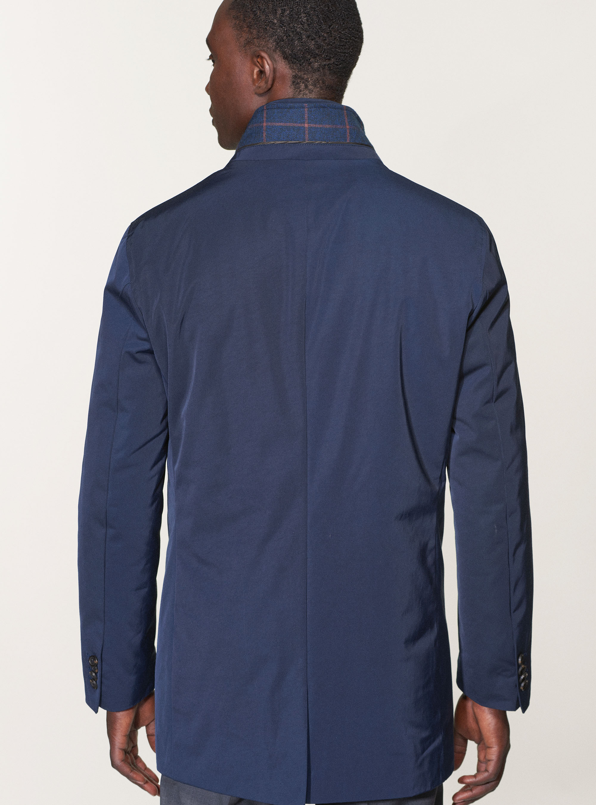 Impermeabile imbottito in tessuto tecnico, BLU NAVY