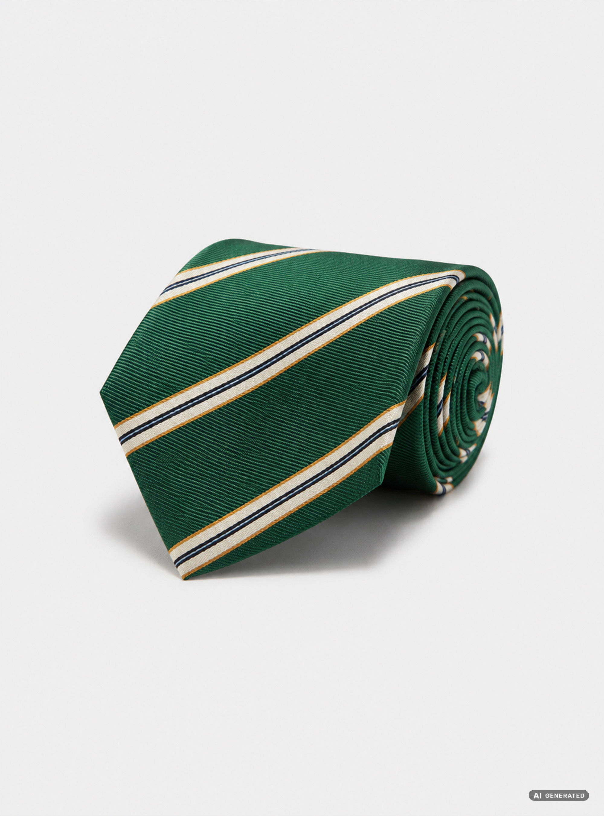 Cravatta in twill di seta rigata, GREEN