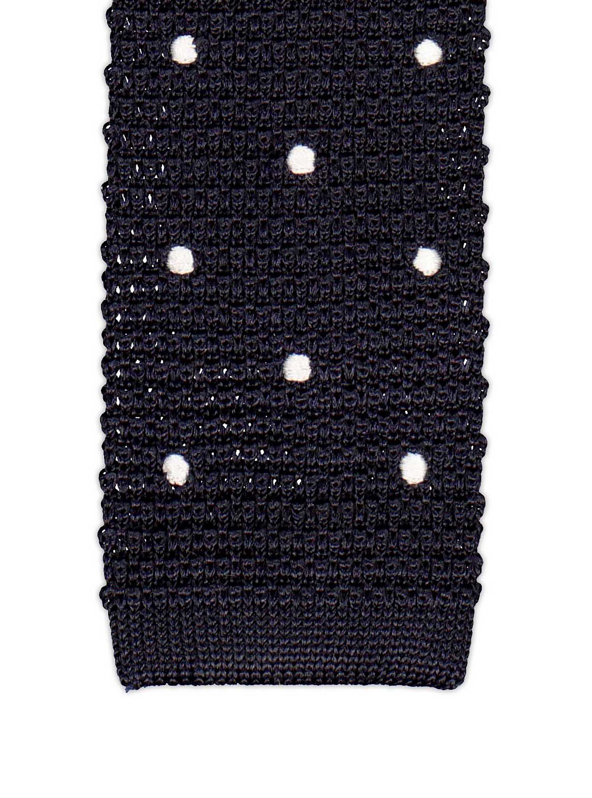 Cravatta a maglia con pois, NAVY BLUE