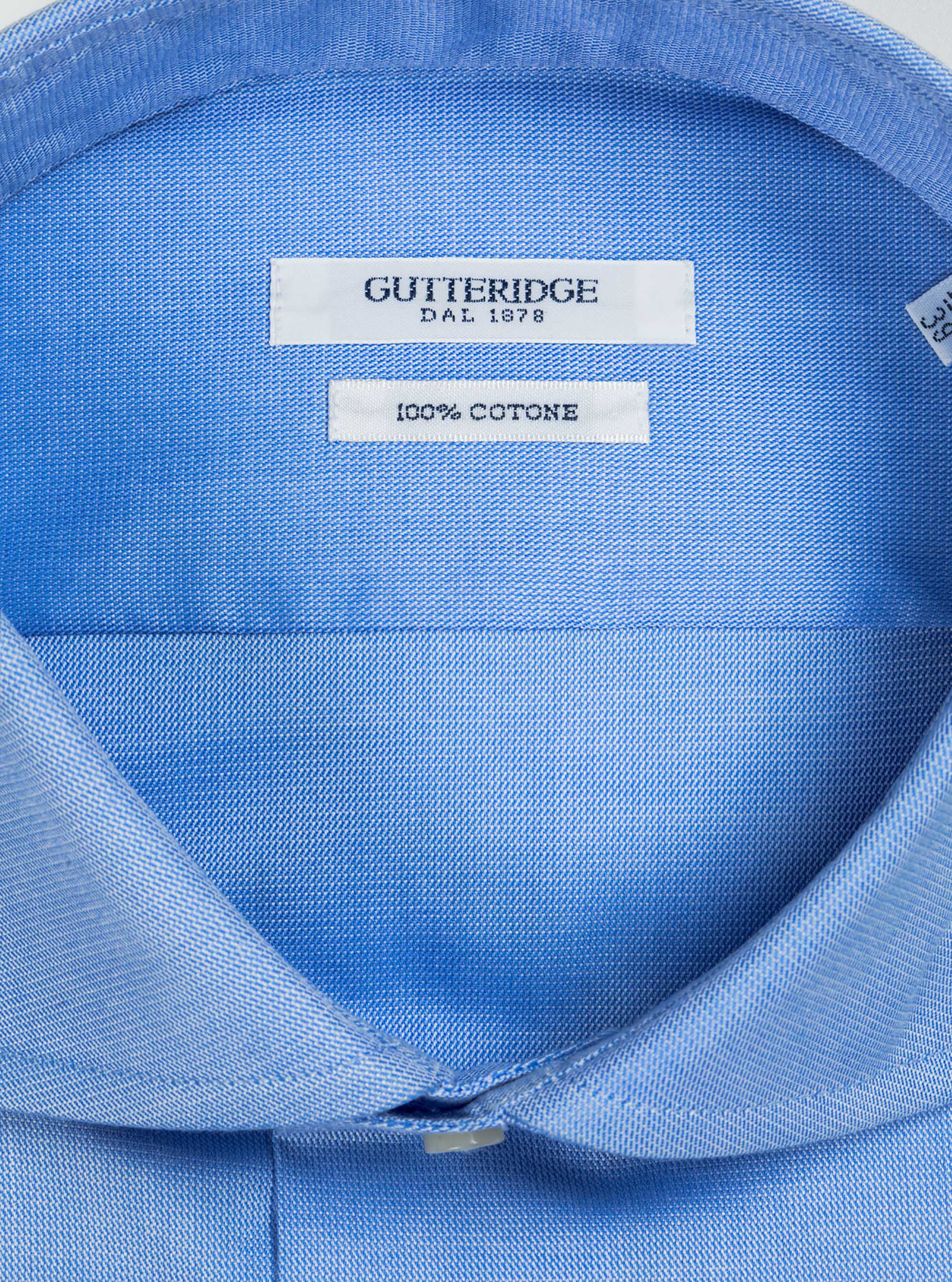 Knitted cotton French collar shirt, LIGHT BLUE