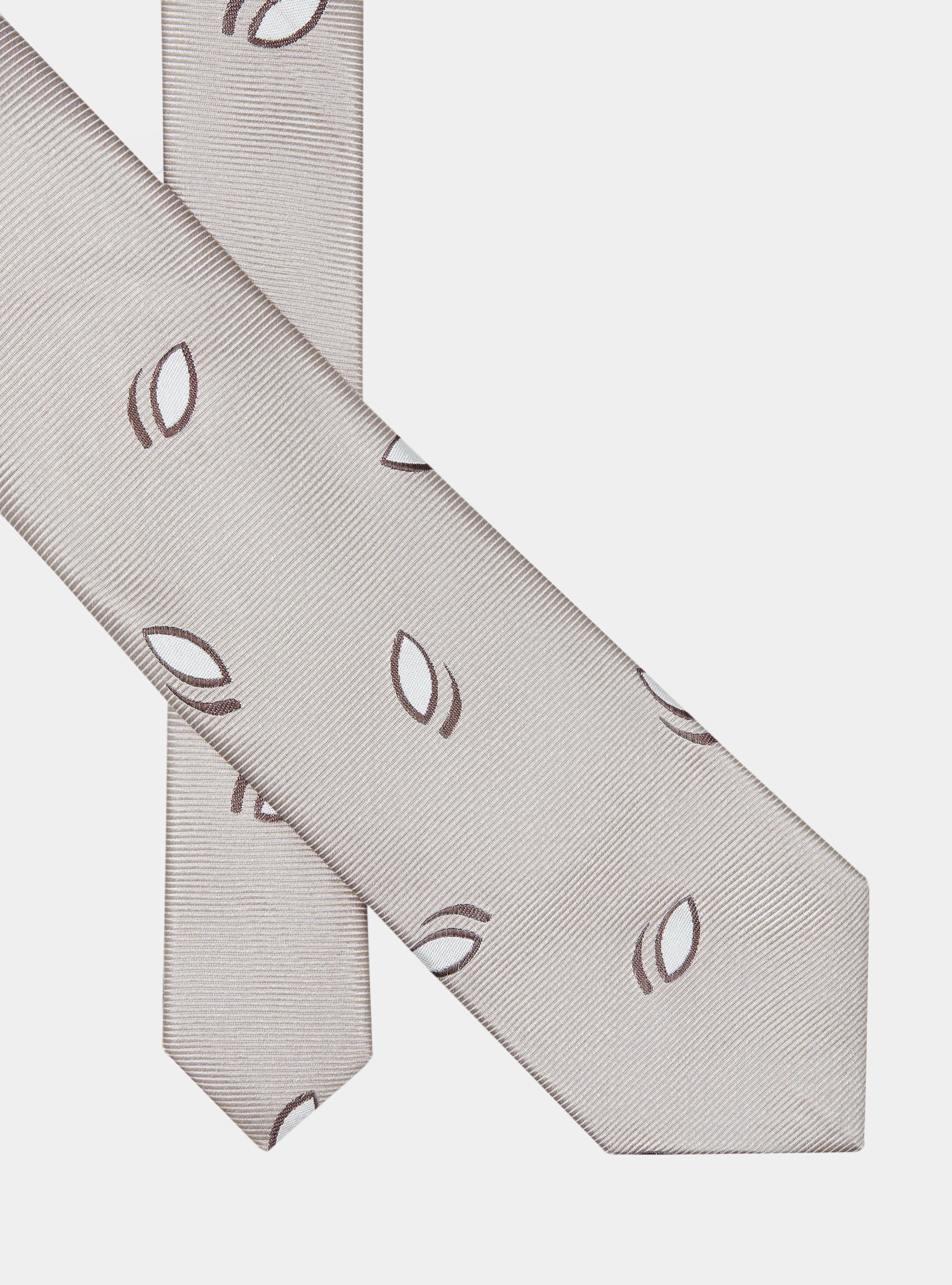 Cravatta in twill di seta a fantasia, FANGO