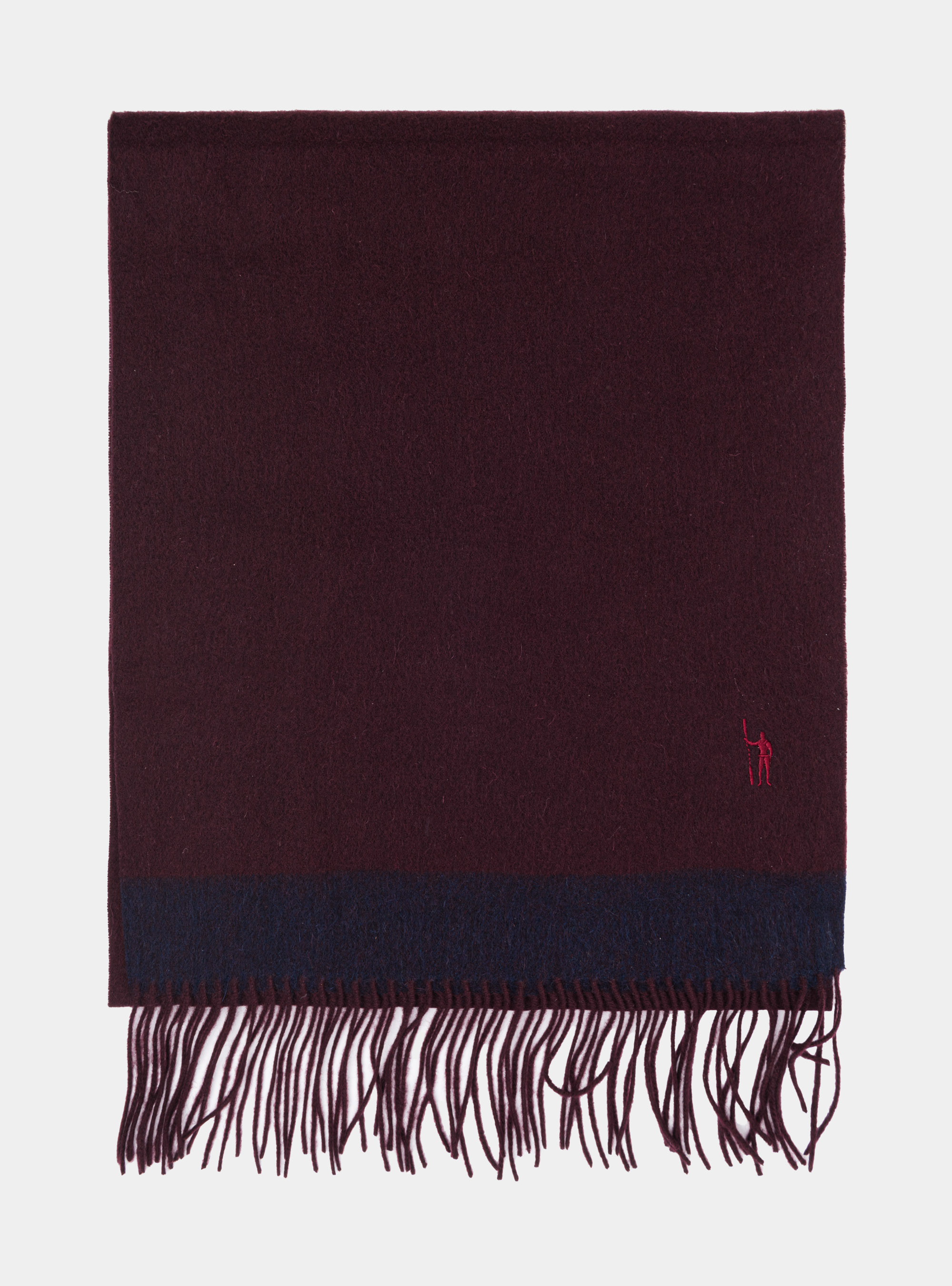 Sciarpa in lana cashmere con bordino a contrasto, BORDEAUX