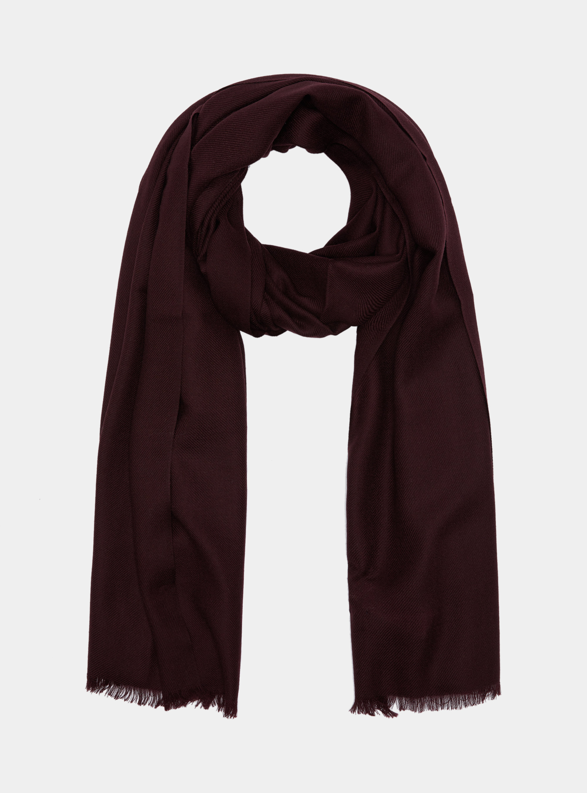 Sciarpa in lana con ricamo, BORDEAUX