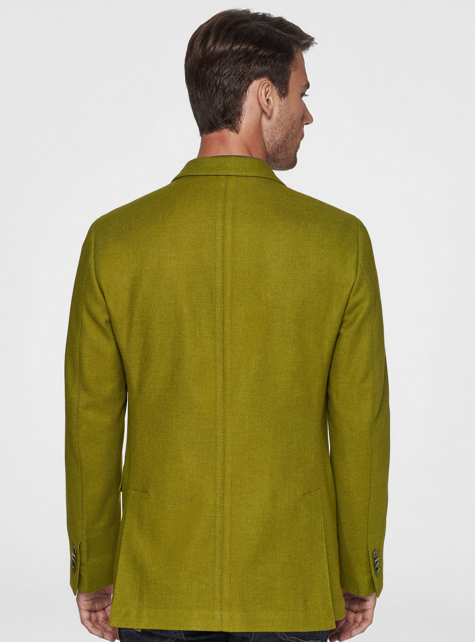 Giacca petto a lancia in flanella Duemilagori, OLIVA