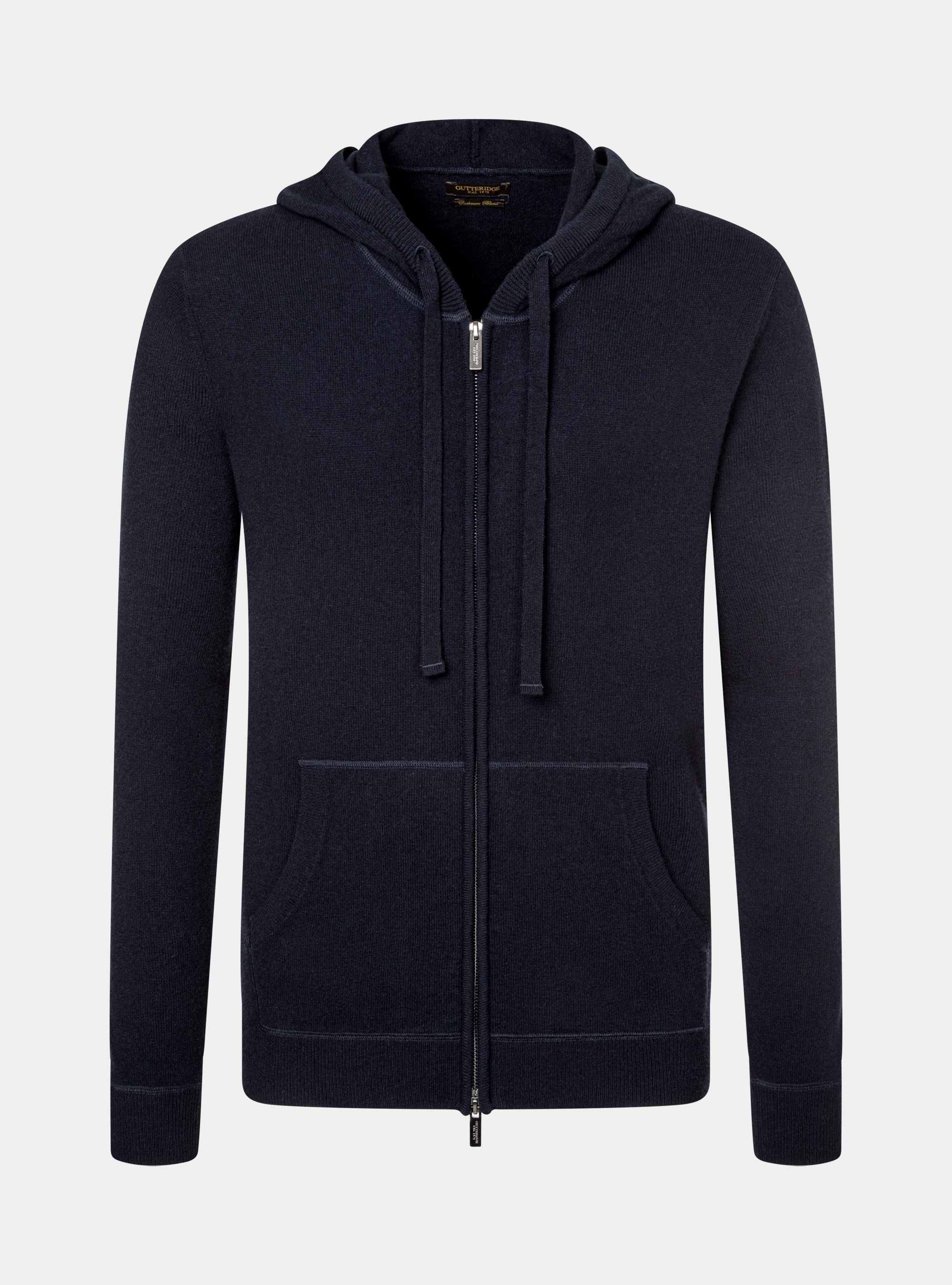 Lambswool and cashmere wool zip and hooded sweater