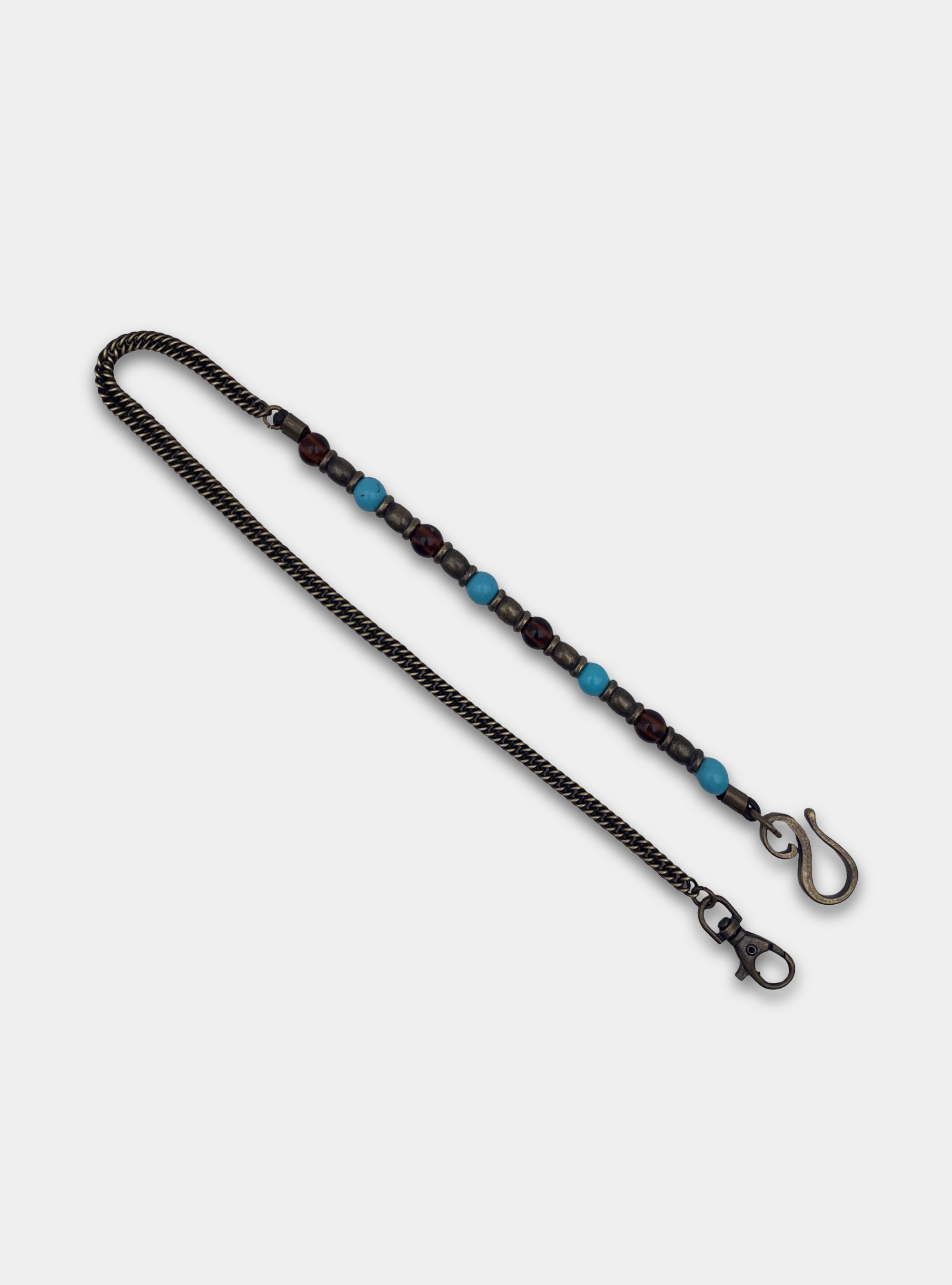 Catena portachiavi con pietra turchese, AZZURRO