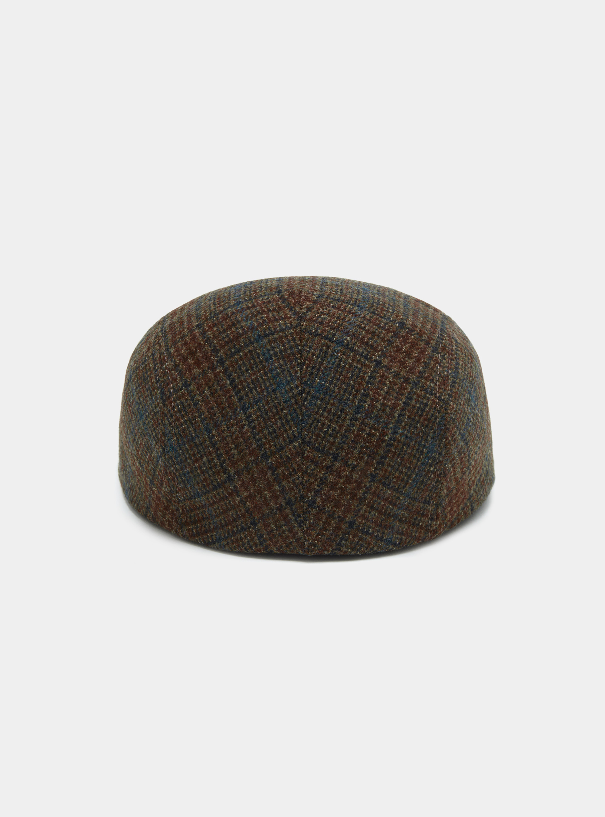 Prince of Wales flat cap in pure virgin wool, MULTICOLOR