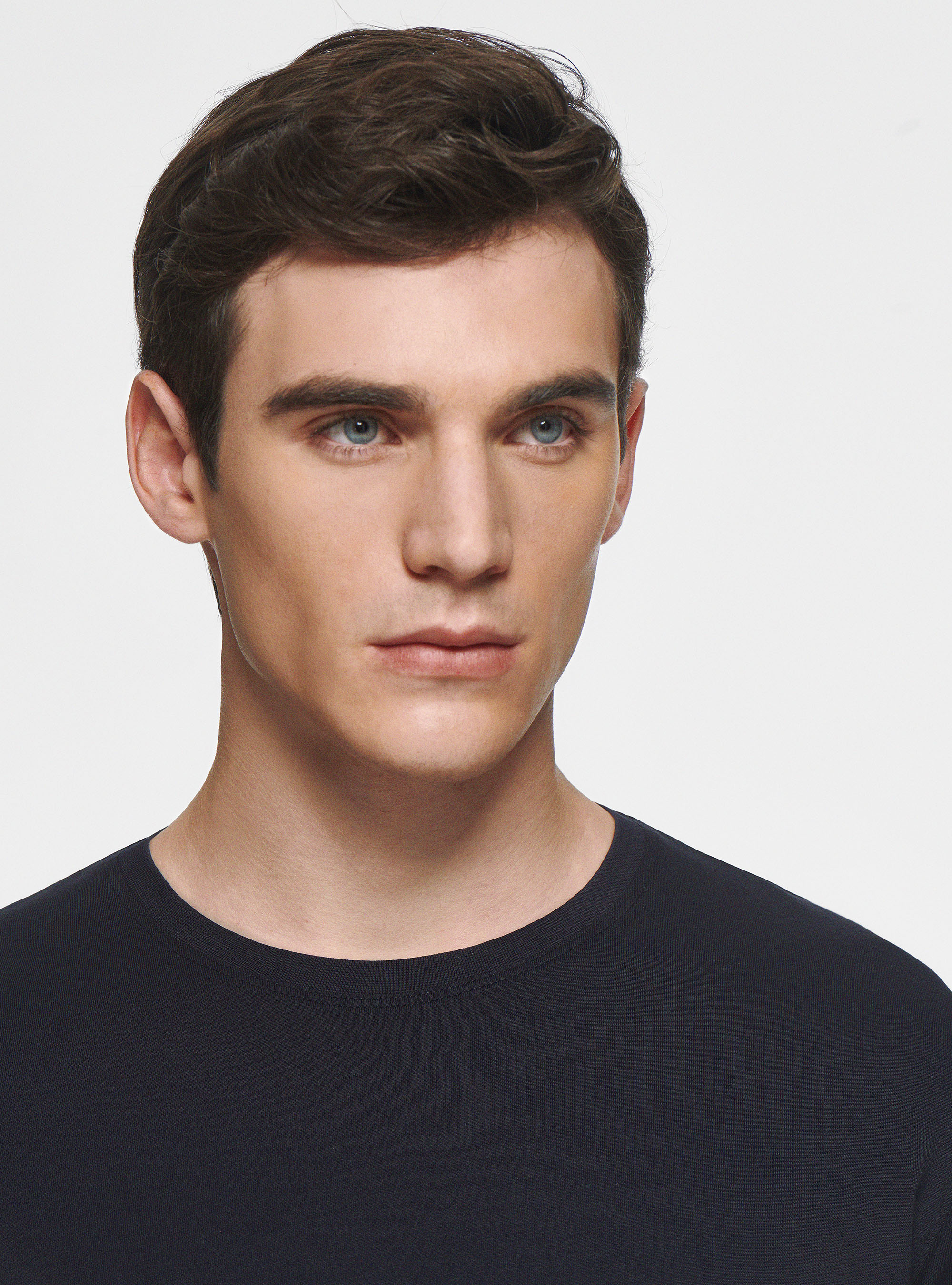 Half-sleeve T-shirt in Supima cotton, NAVY BLUE
