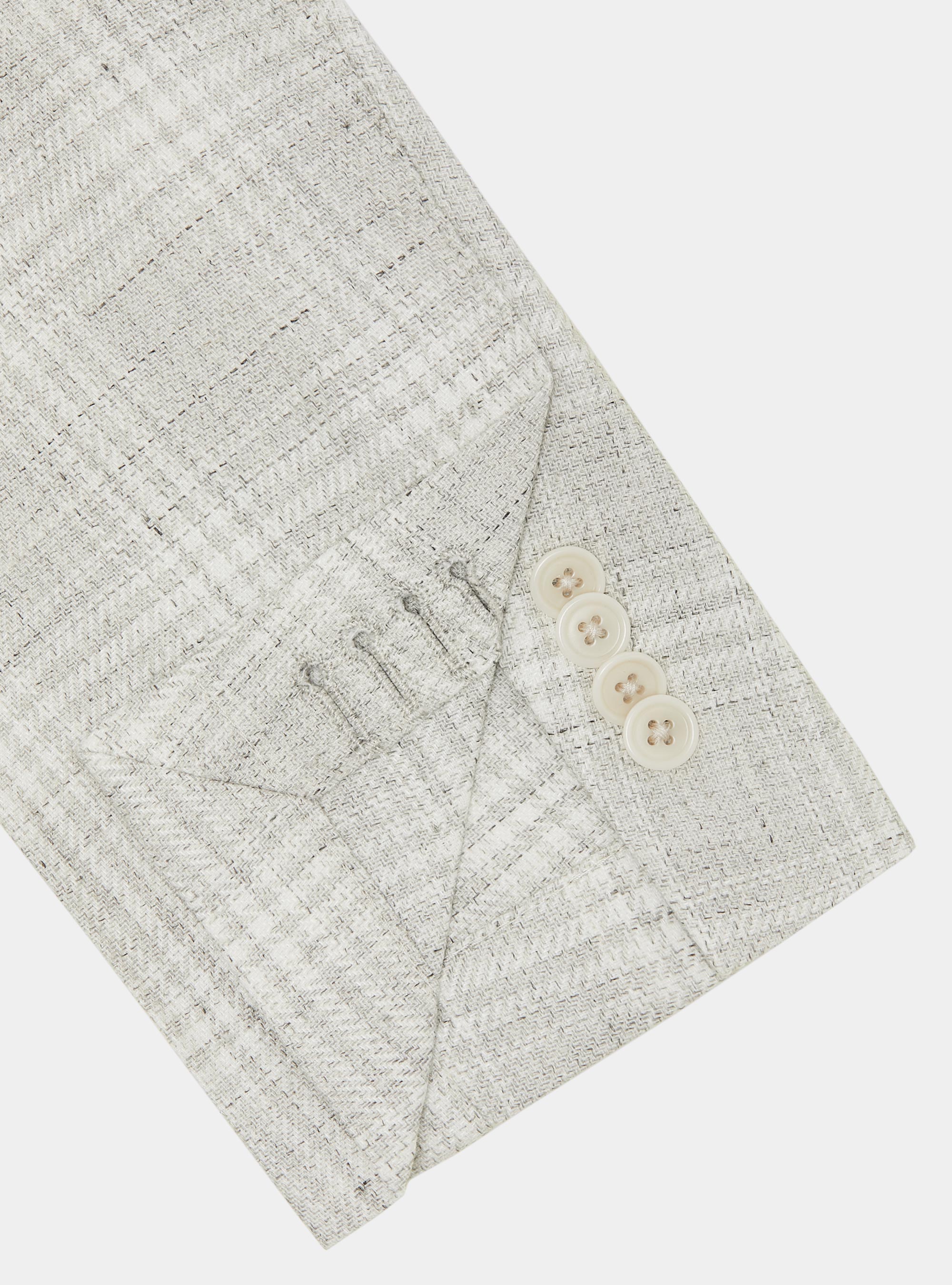 Giacca fantasia in lino e cotone, GRIGIO MELANGE 0151C