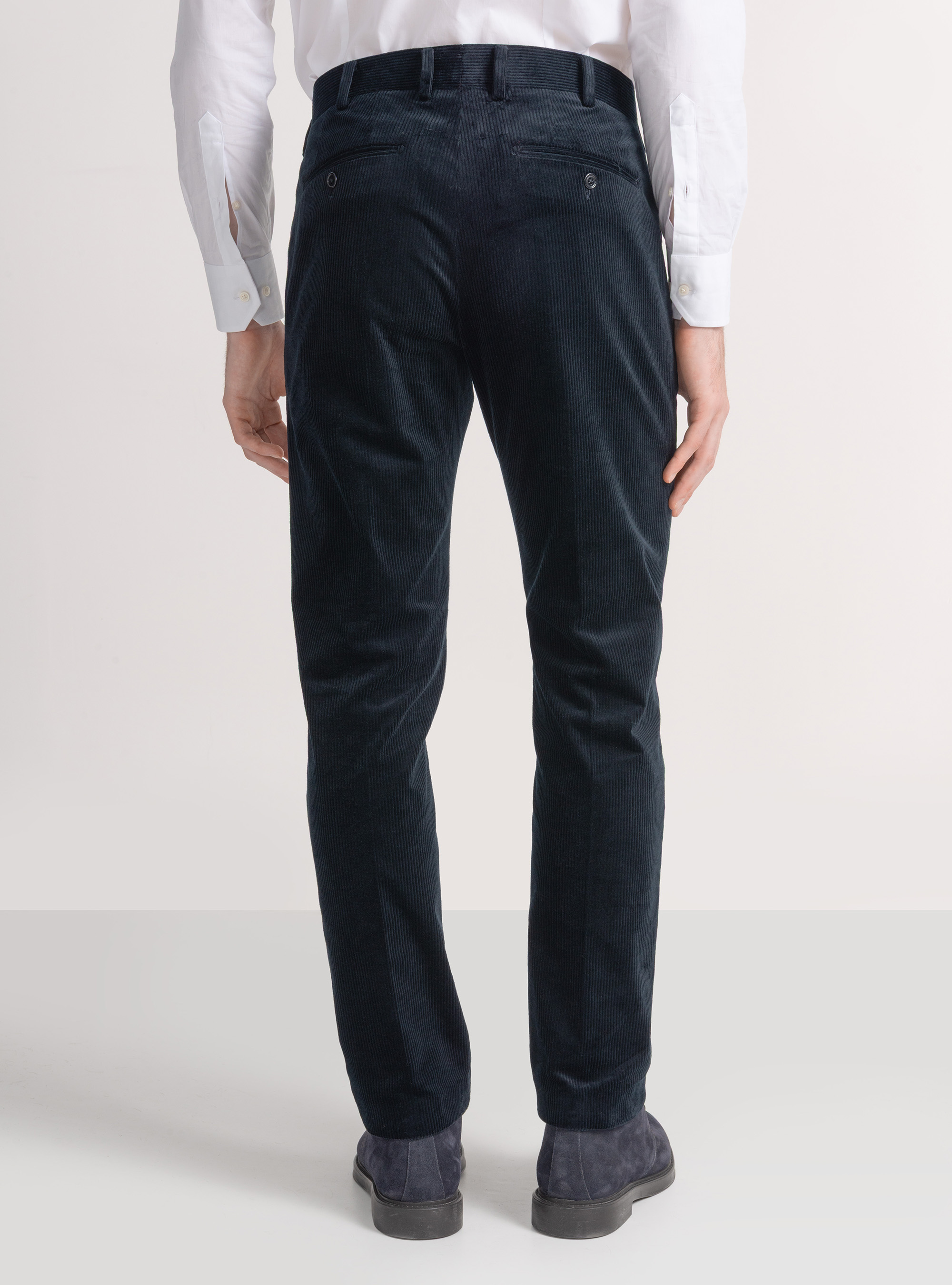 Duca Visconti di Modrone Stretch-Hose aus Samt, NAVY 0218C