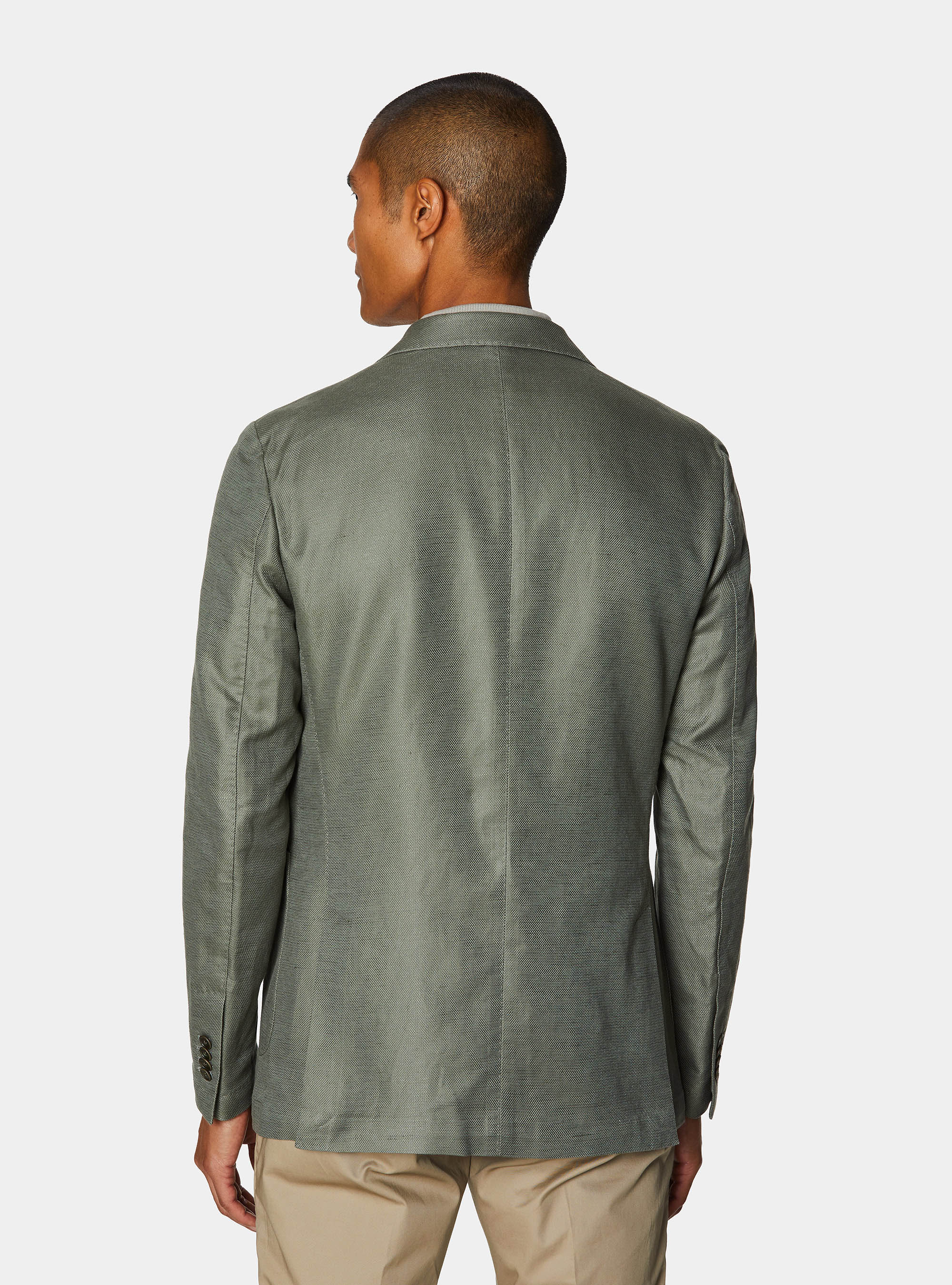 Giacca in cotone e lino, SALVIA 0602C