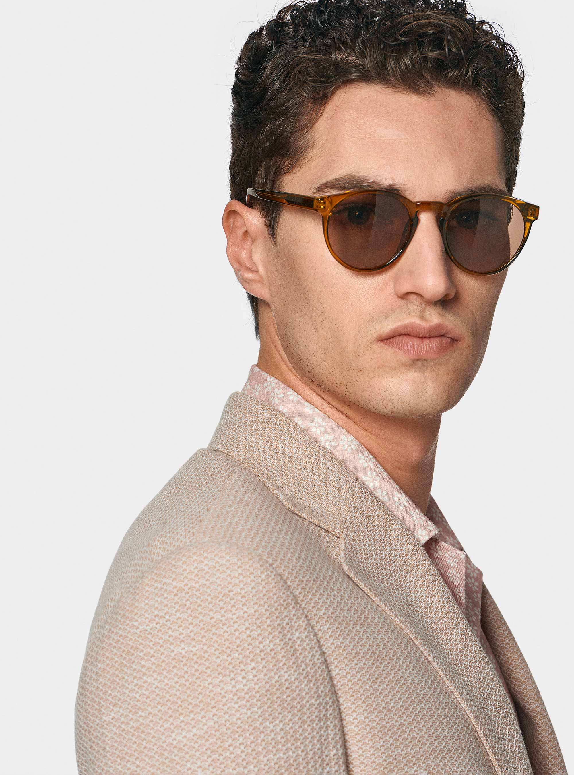 Americana de punto de algodón y lino, PESCA 0461C