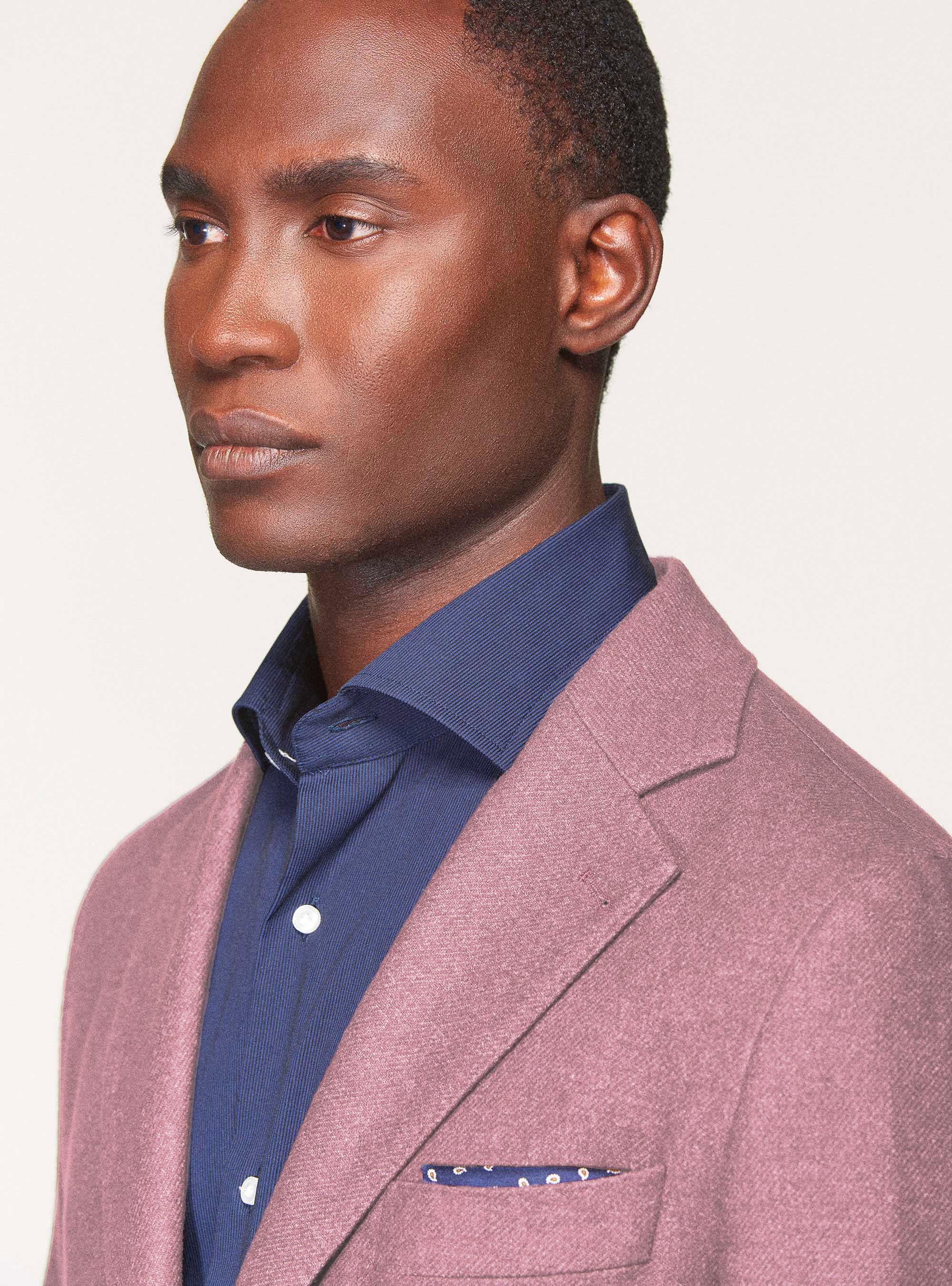 Wool-blend flannel blazer, 0441C ROSA SCURO