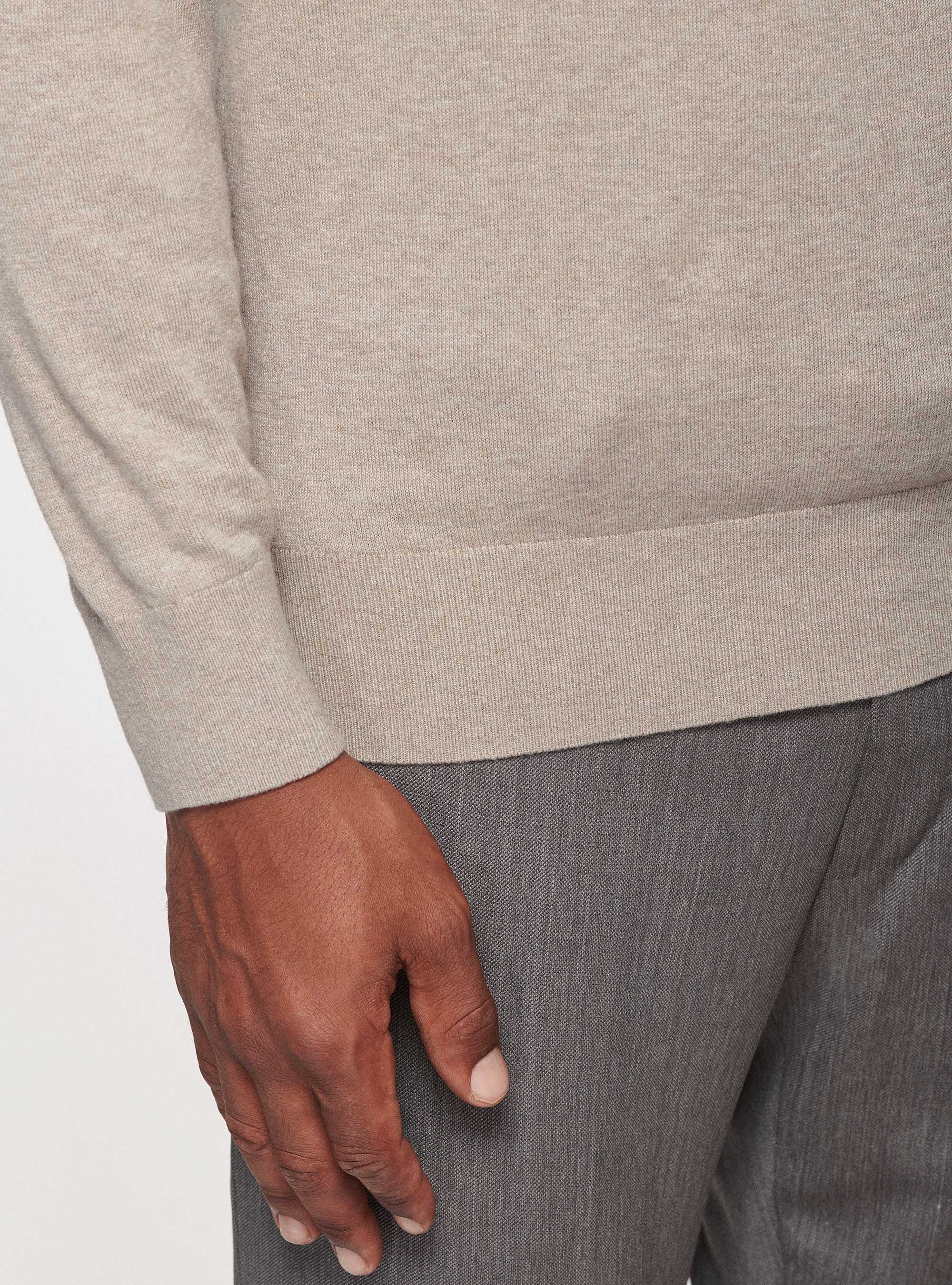 Dolcevita in cotone seta e cashmere, SABBIA