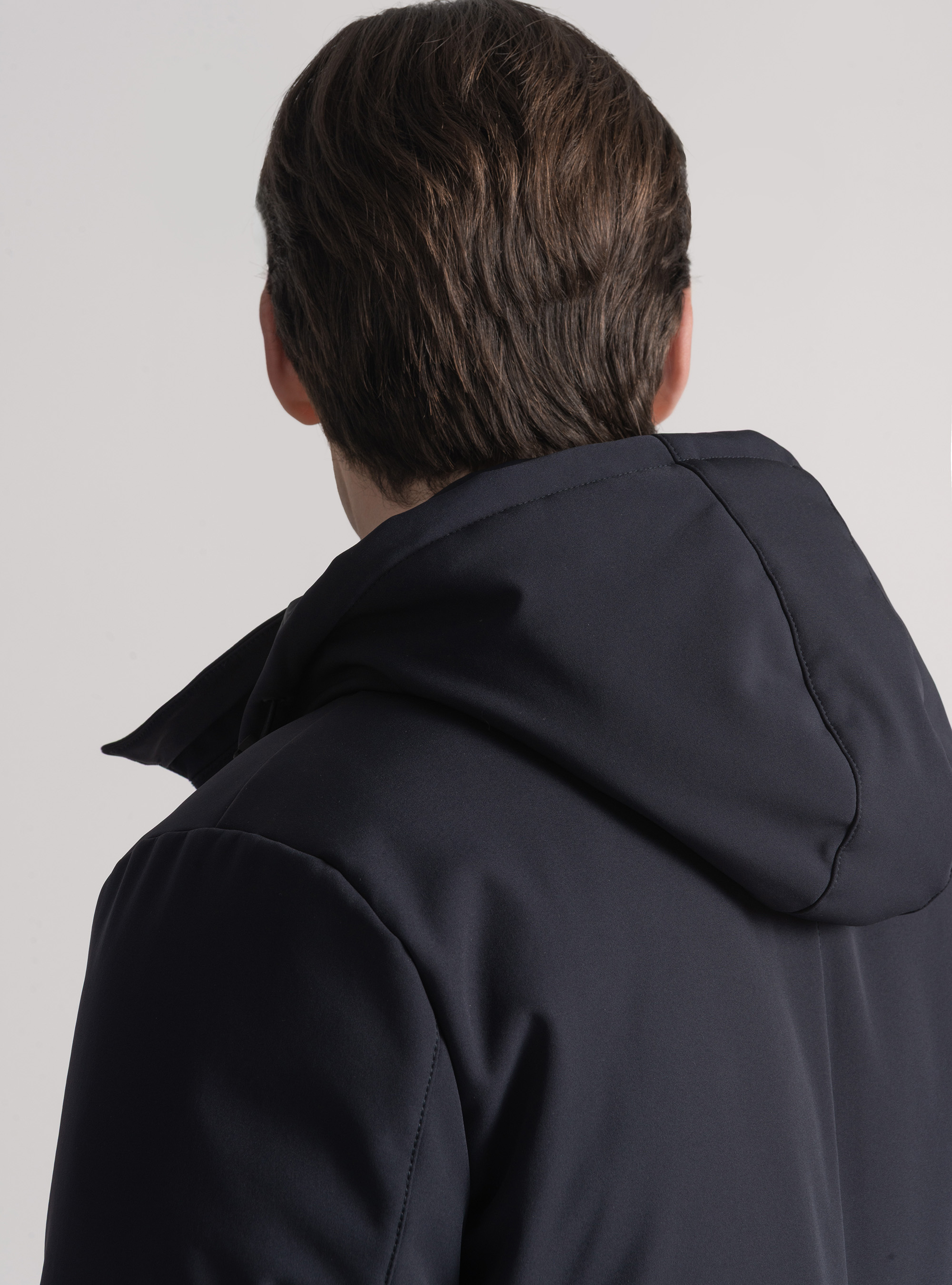 Parka técnica con capucha, AZUL MARINO