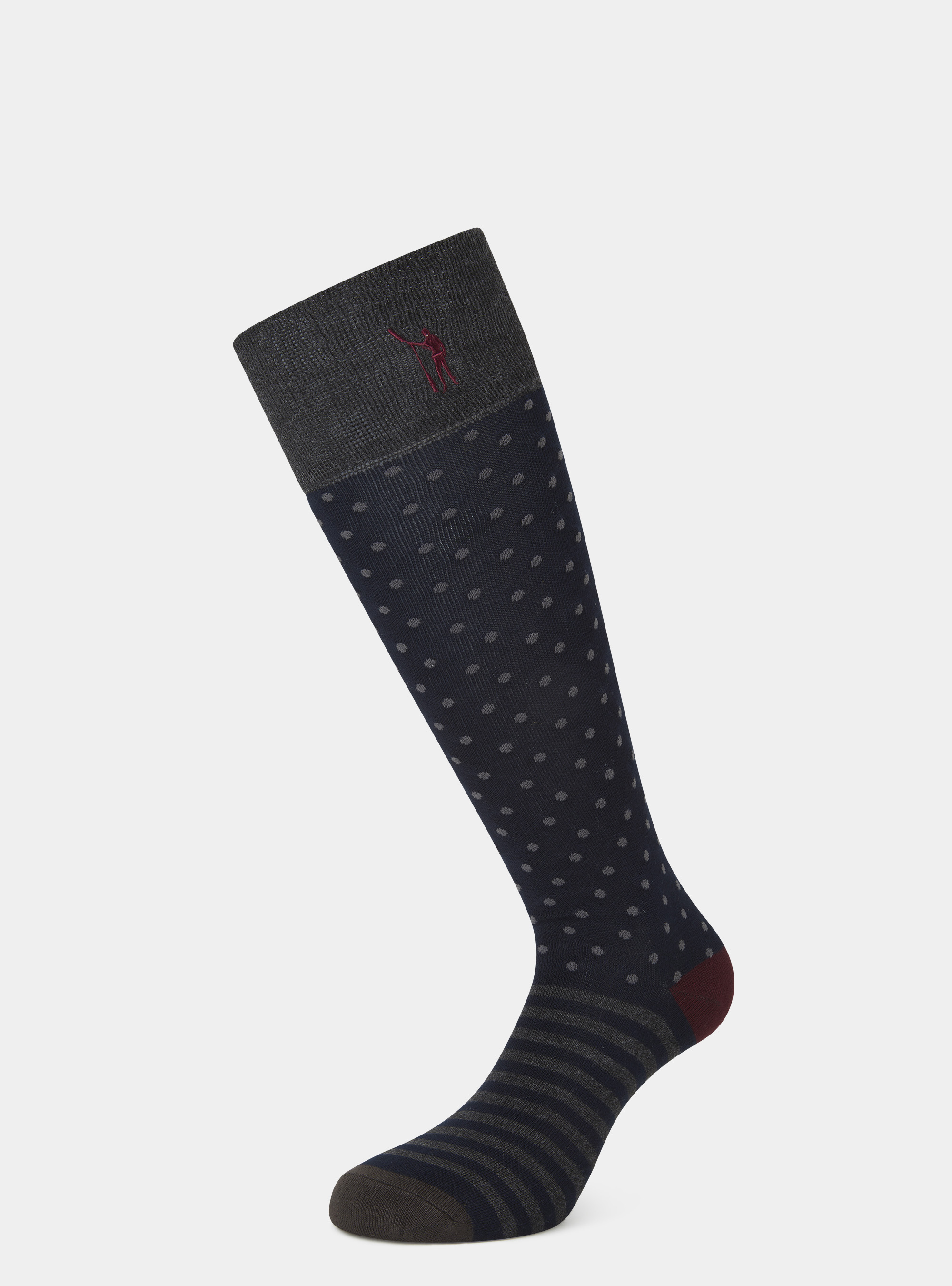 Calza lunga a pois e righe, BLU NAVY