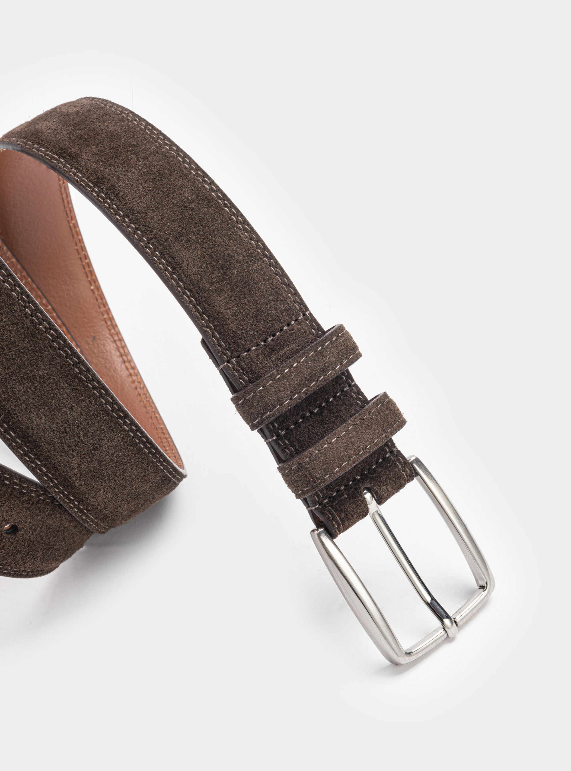 Cintura in suede, MARRONE