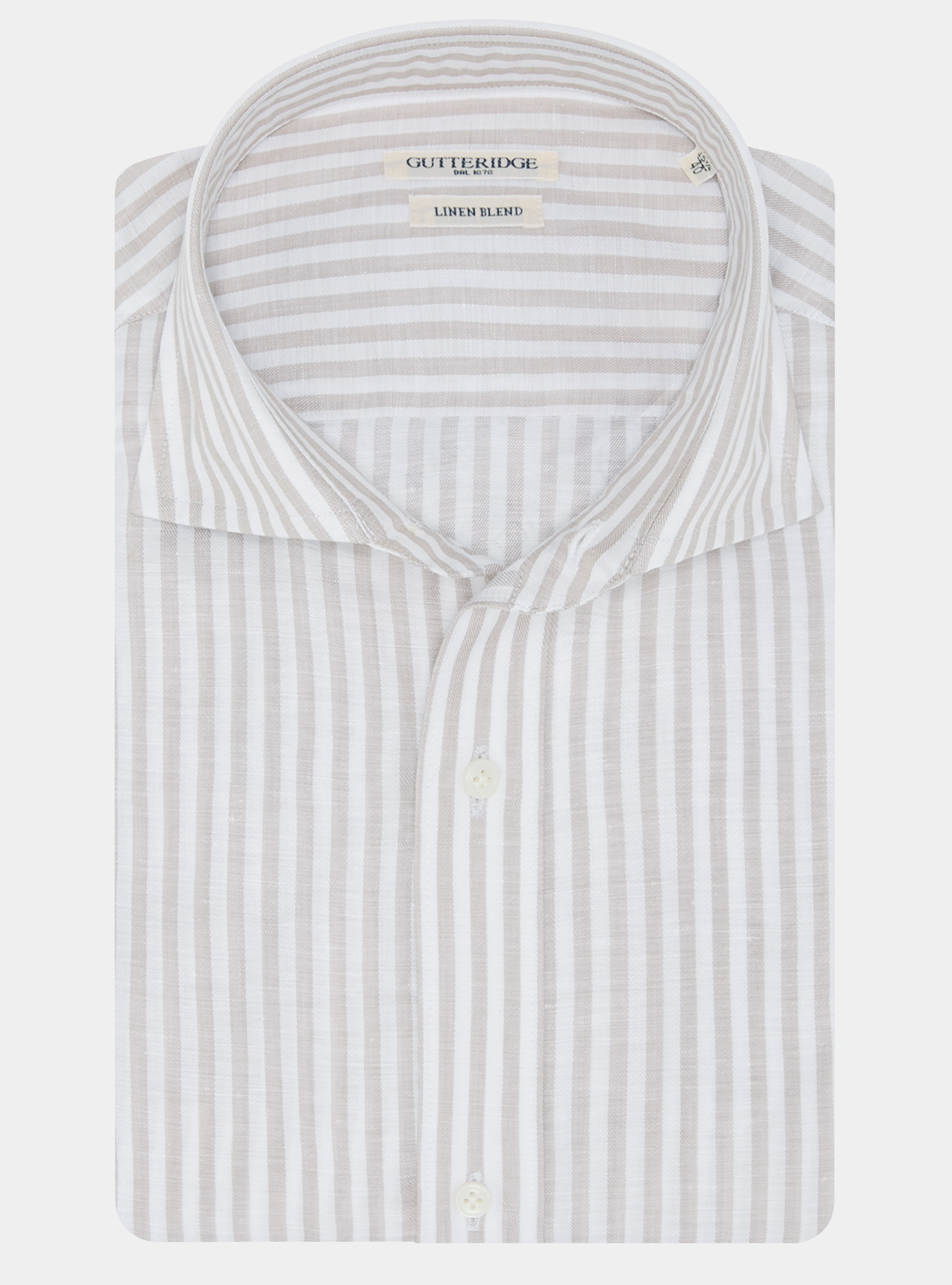 Linen blend striped shirt, SAND