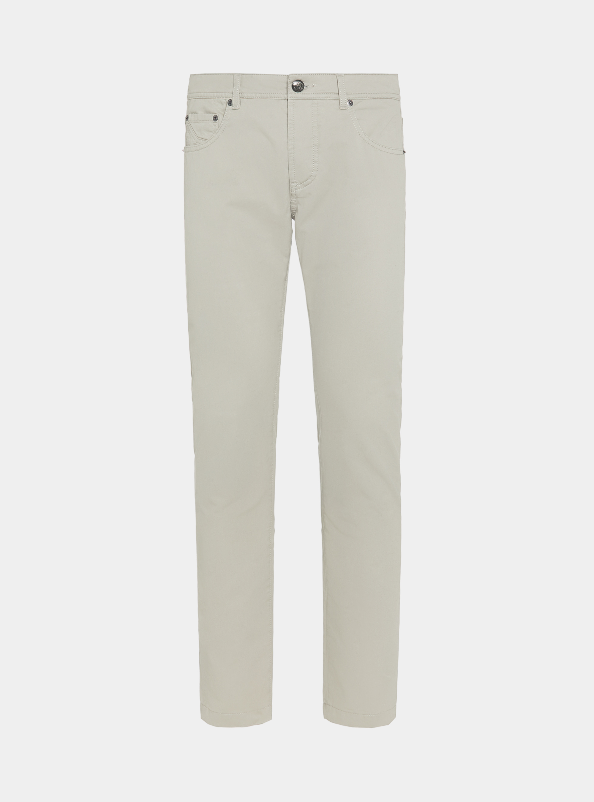 Pantalón de 5 bolsillos en sarga de algodón, ARENA