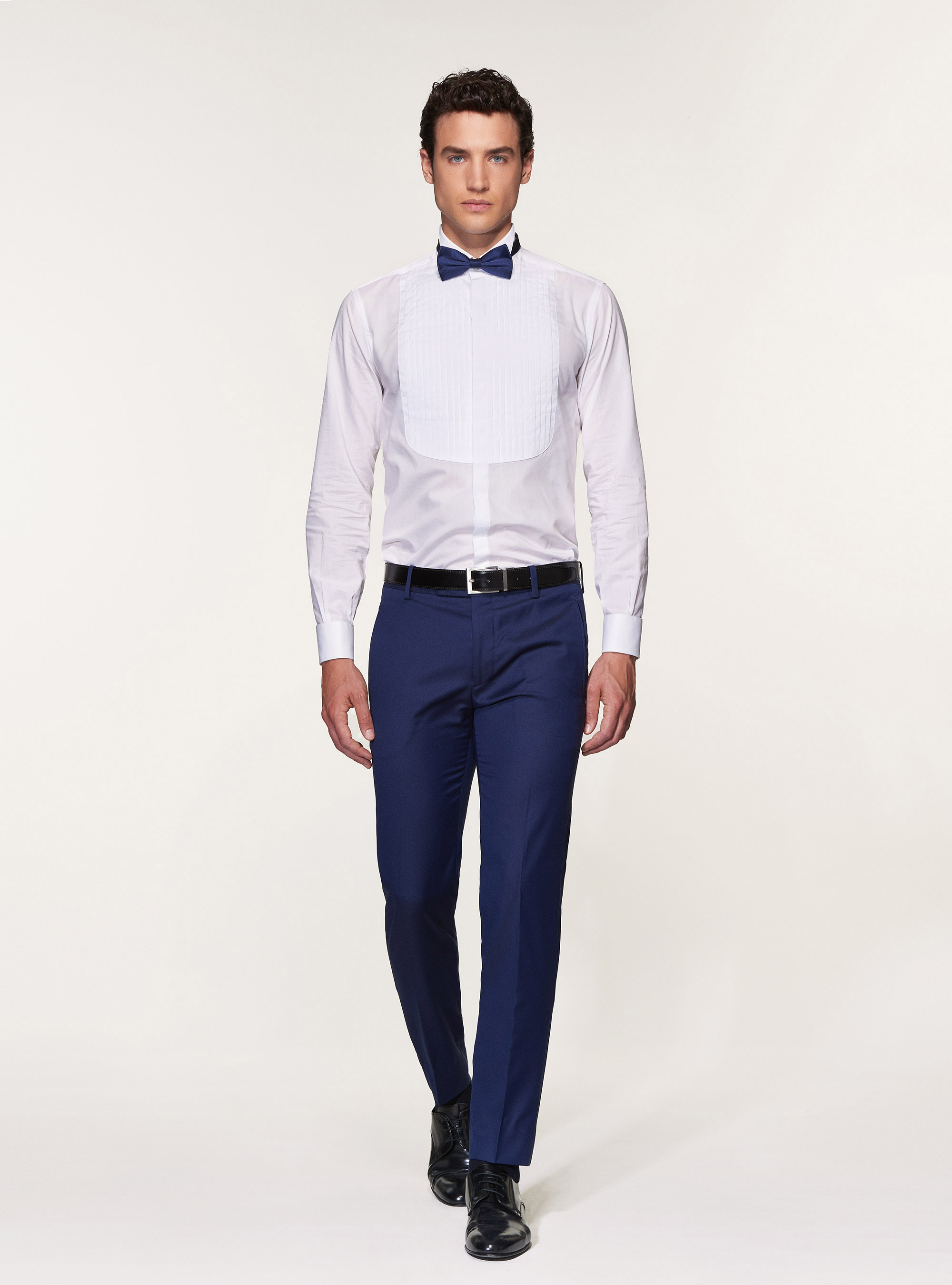 Pantaloni smoking in pura lana superfine 110's Vitale Barberis Canonico, BASALTO