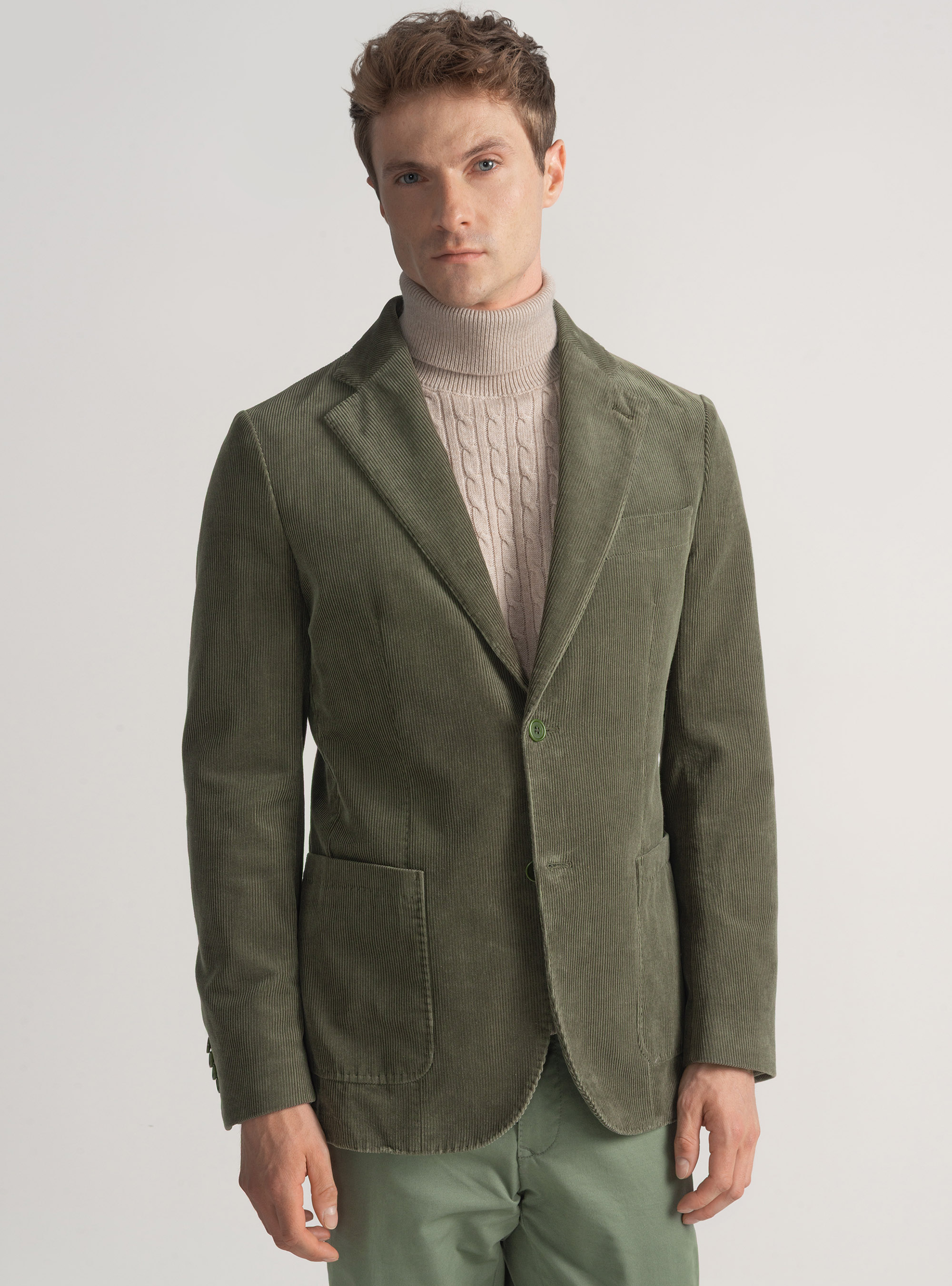 Giacca in velluto, VERDE