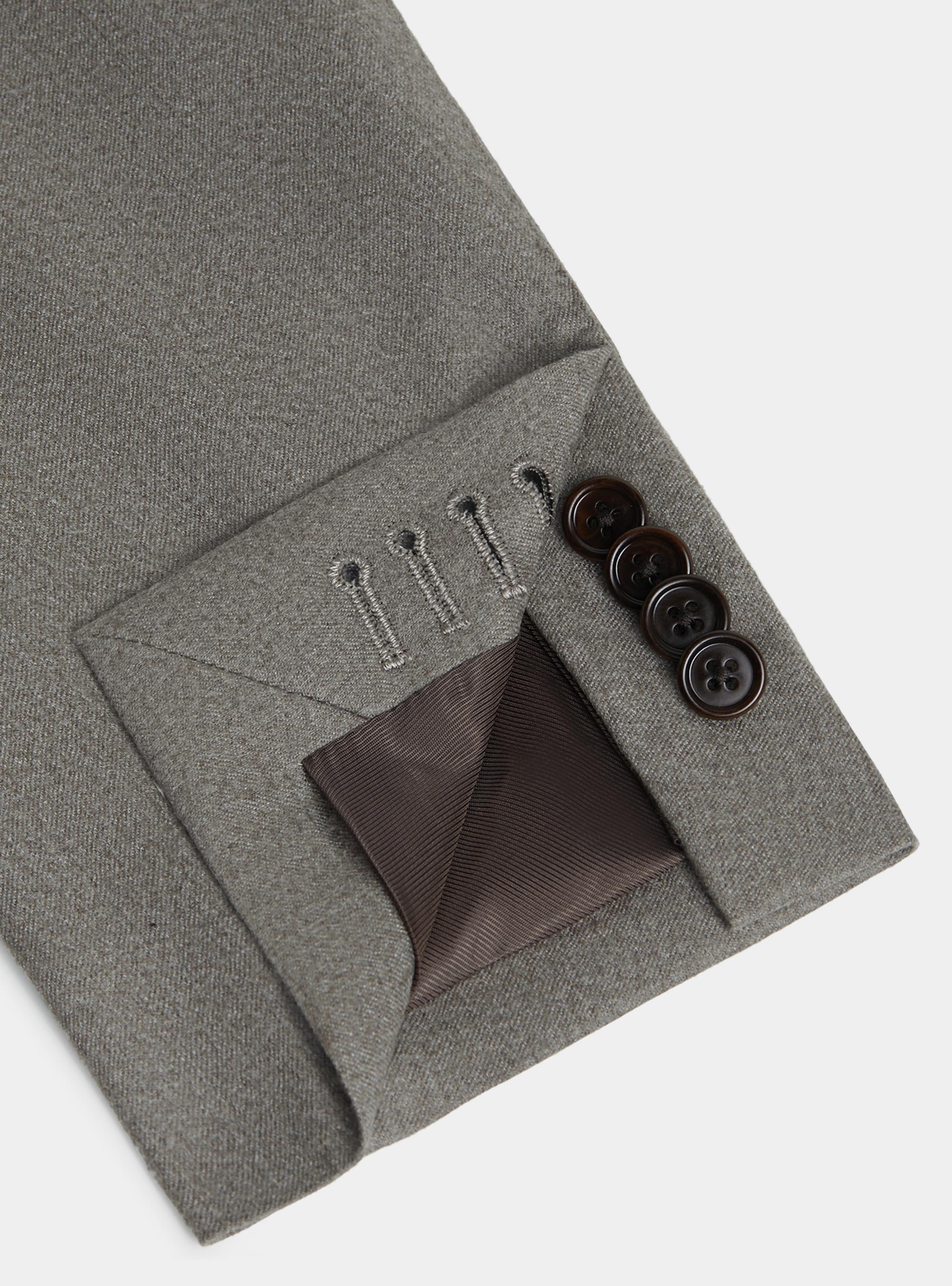 Giacca petto a lancia in flanella, SABBIA