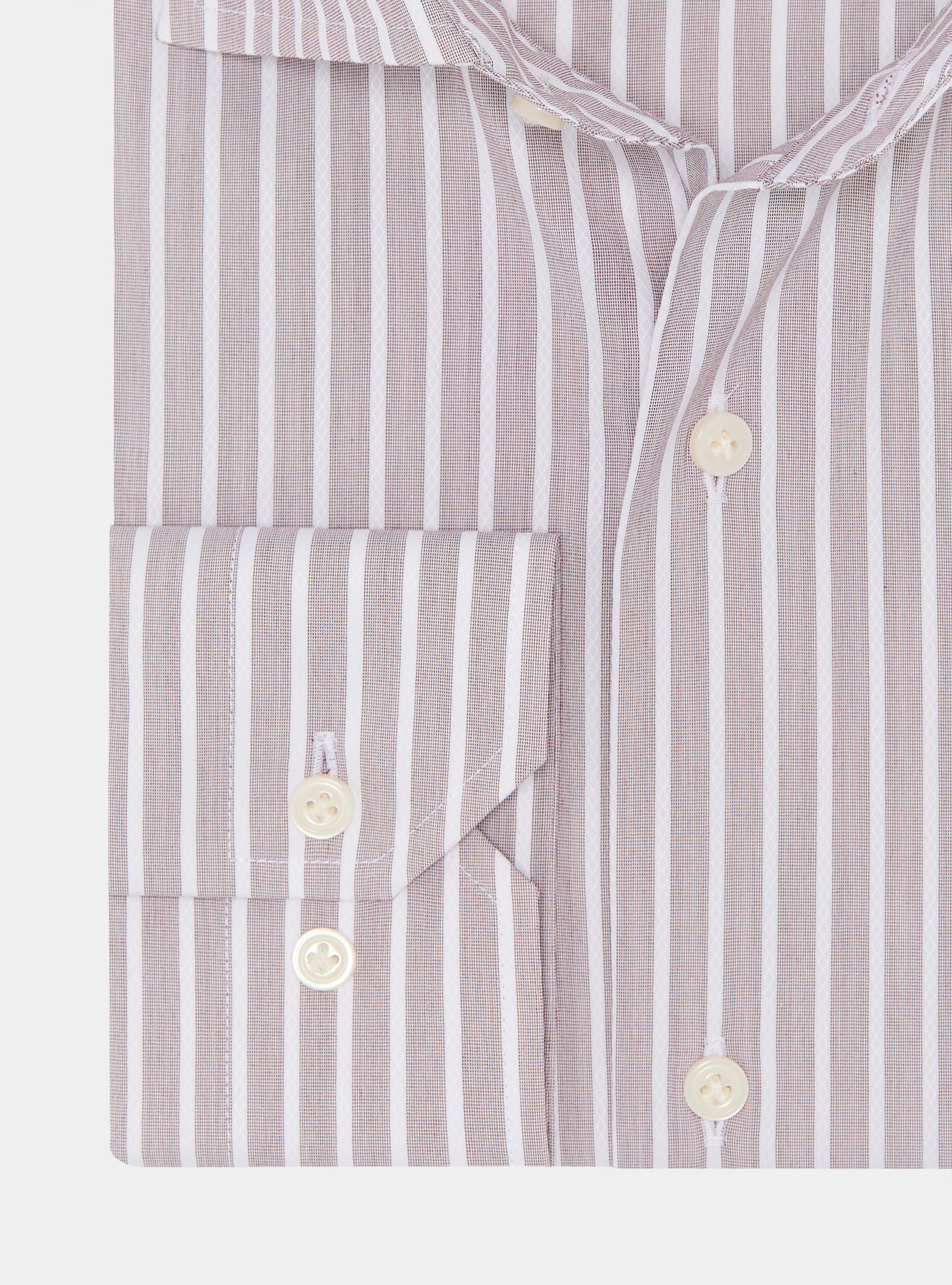 Camicia rigata in misto cotone stretch, CIPOLLA