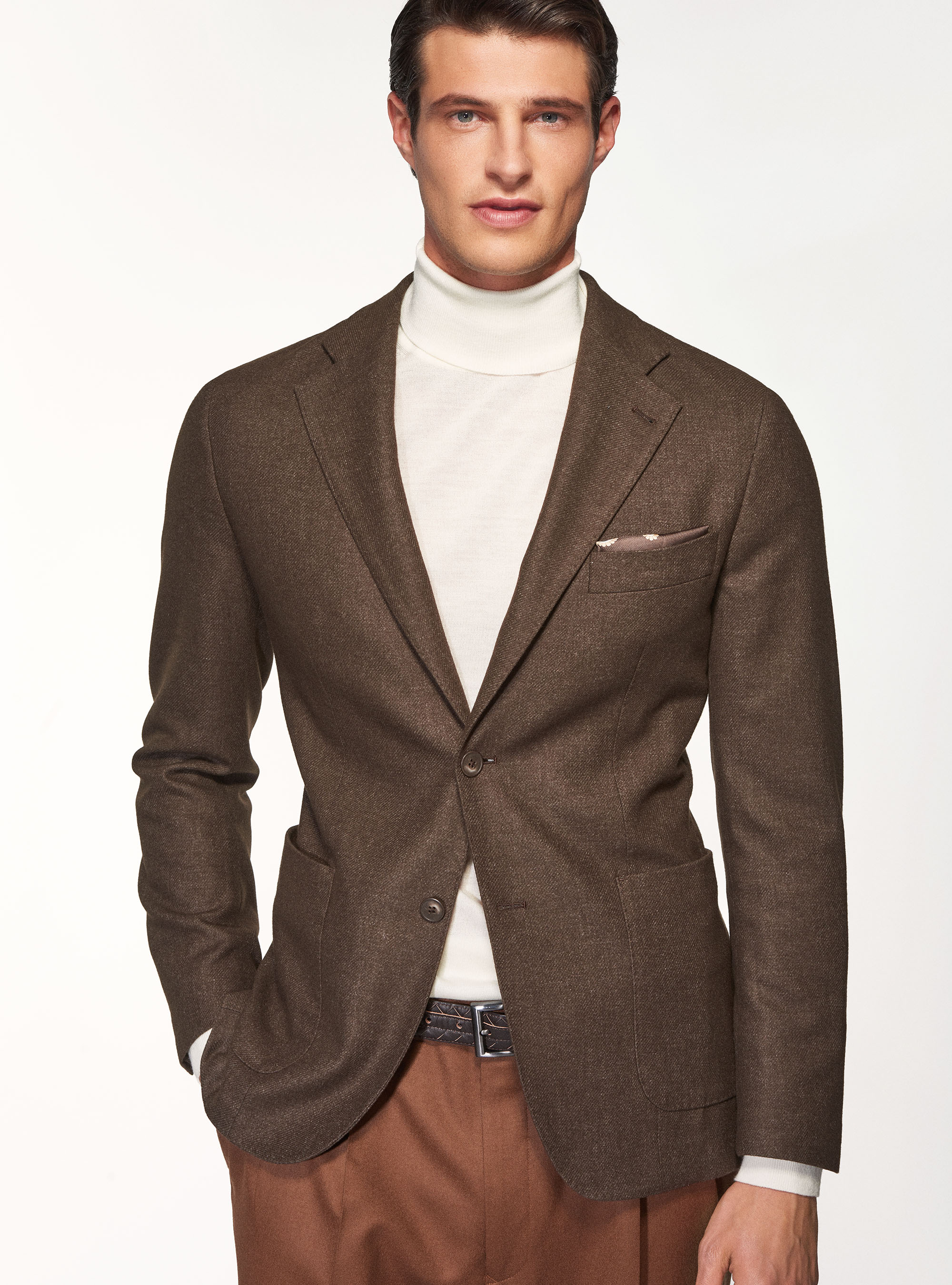 Flanelljacke aus einer Wollmischung, MARRONE 0507C