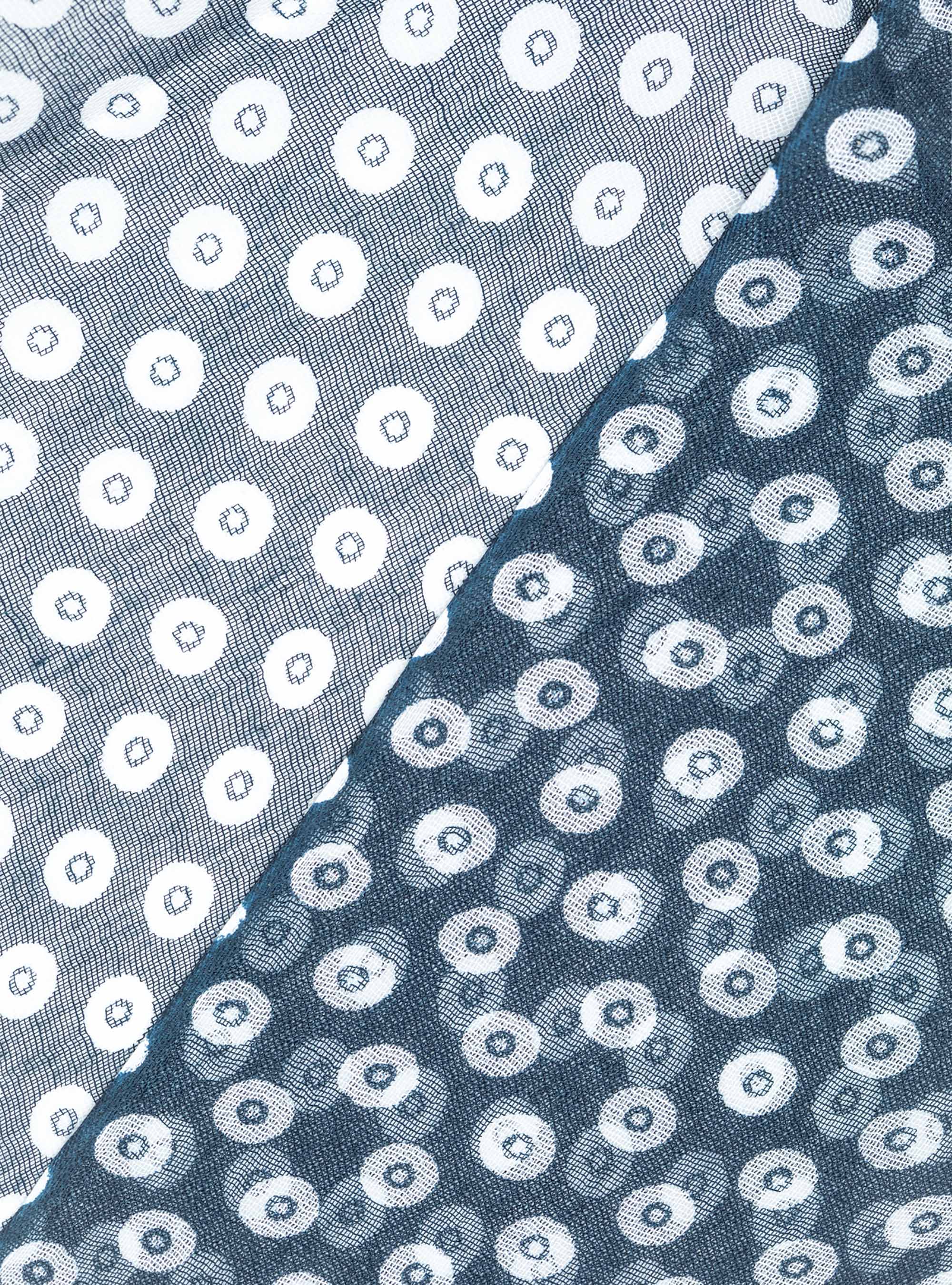 Sciarpa cotone fantasia cerchi, BLU NAVY