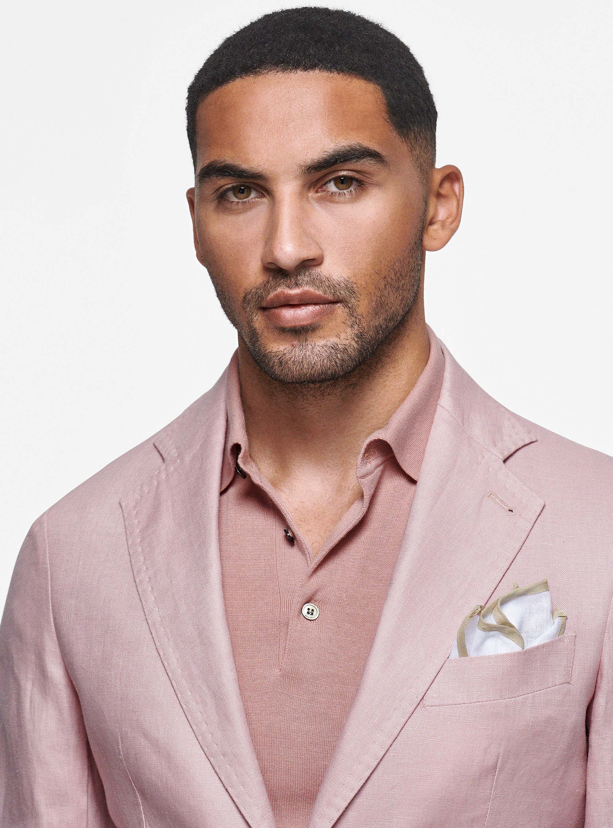 Jacke aus reinem Leinen, 0441C ROSA SCURO