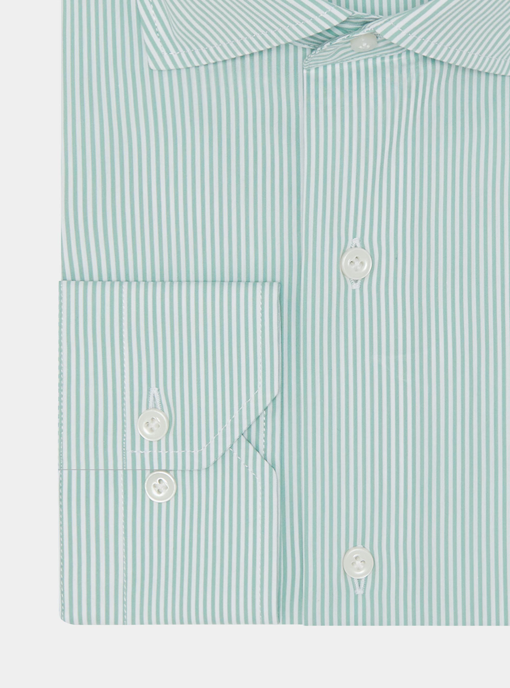 Chemise à rayures en popeline stretch, SALVIA 0602C