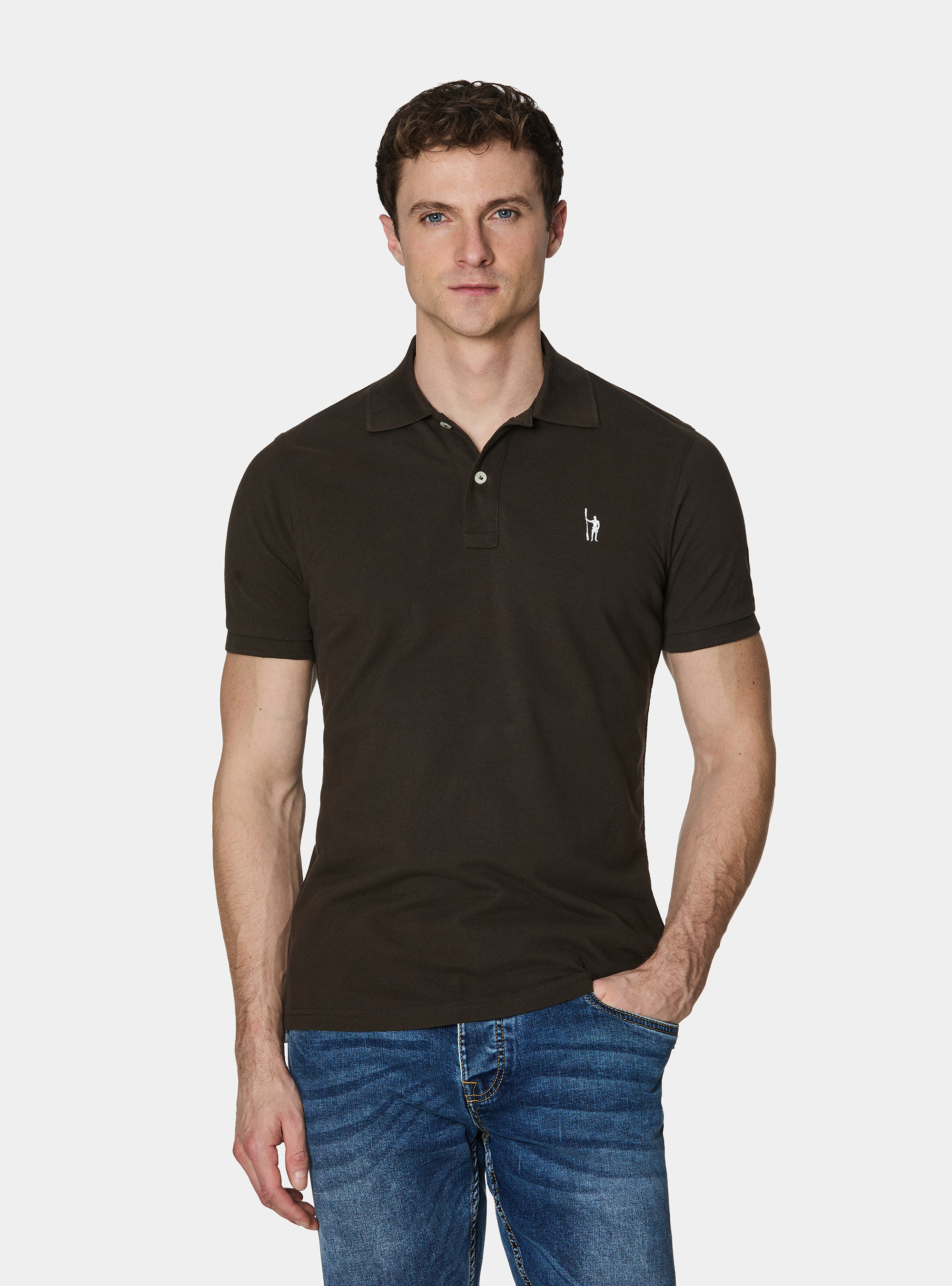 Classic piqu&eacute; polo shirt, BROWN