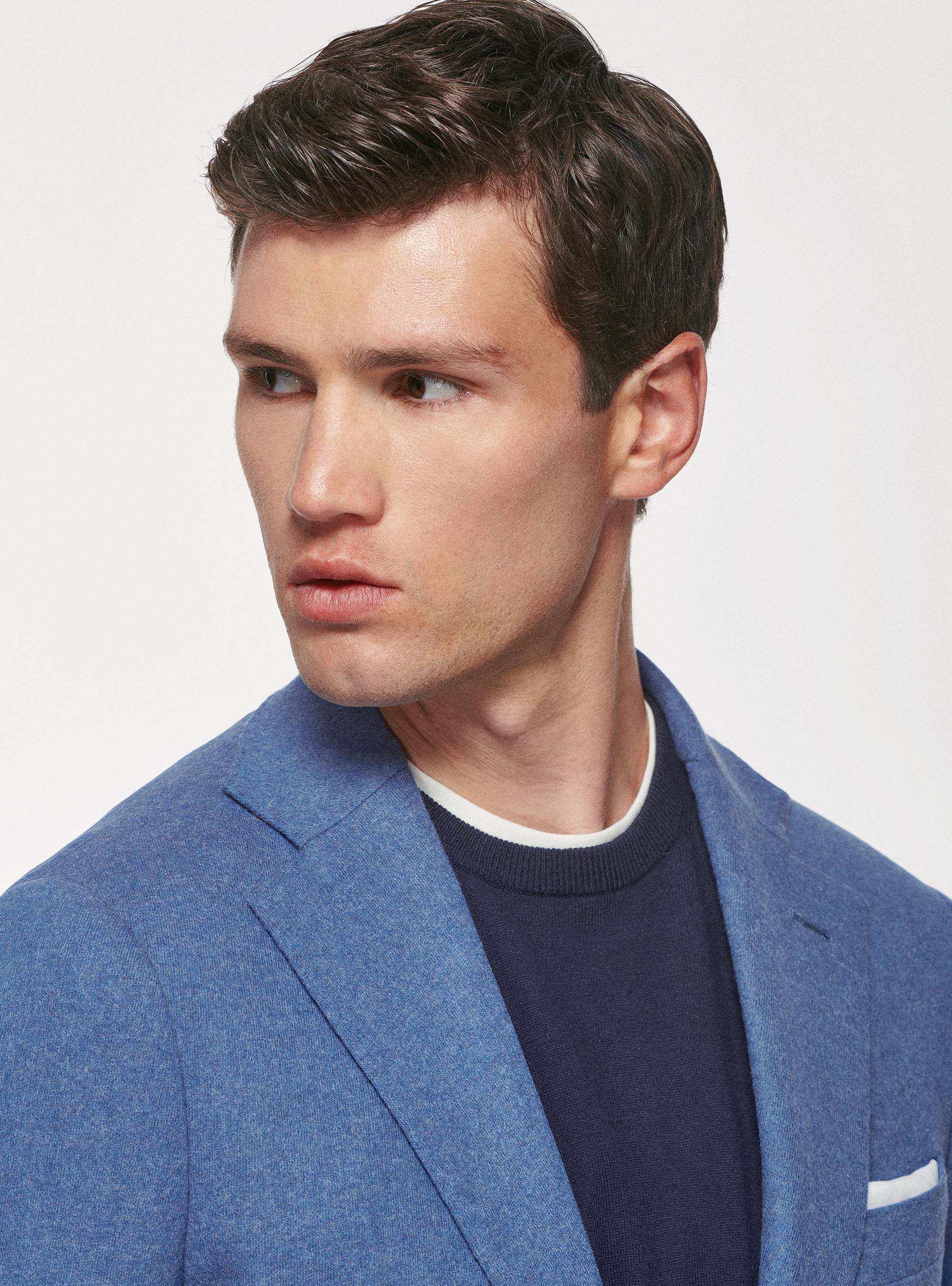 Giacca sfoderata in pura lana, 0243C DENIM