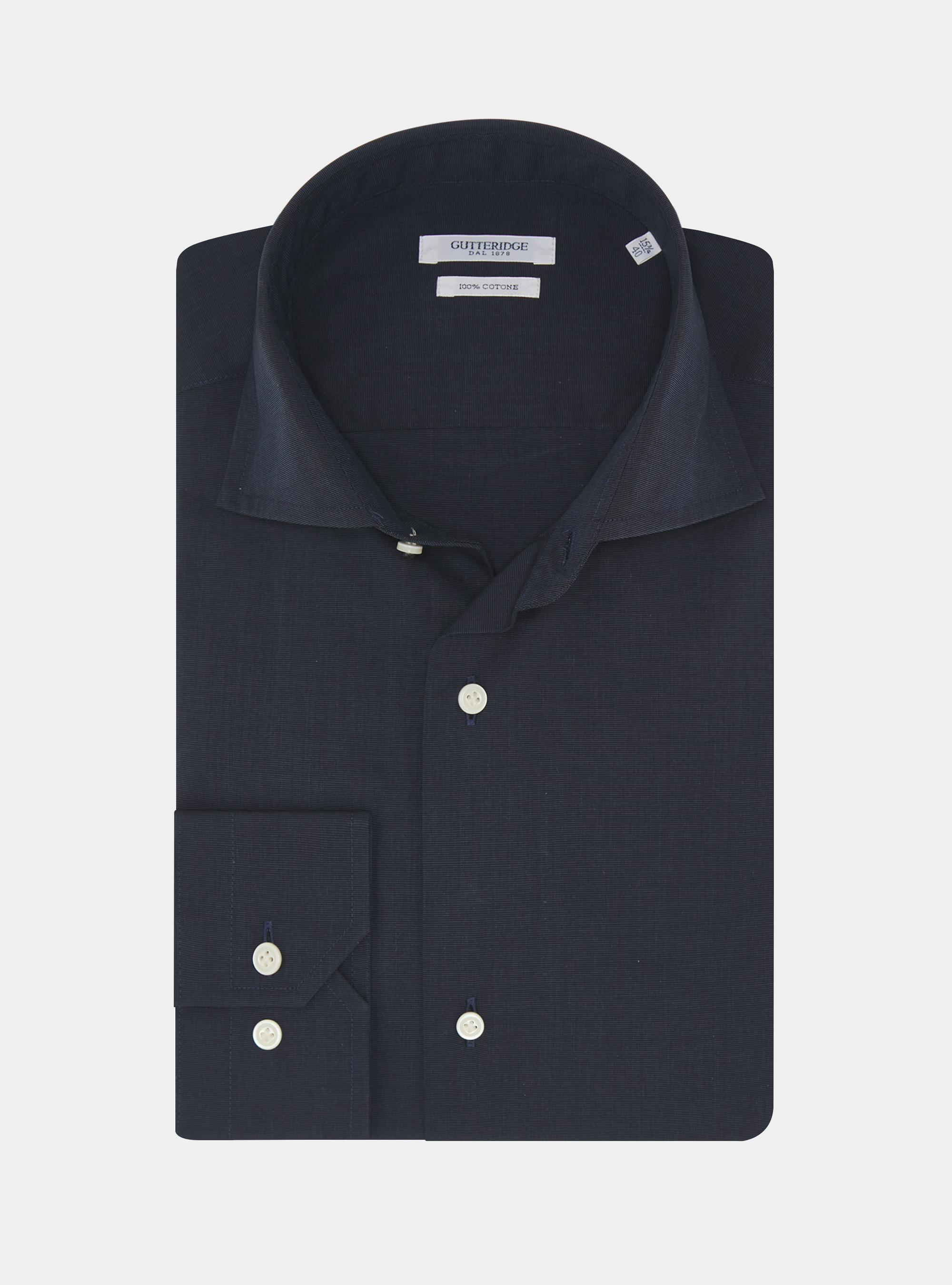 Camisa de algod&oacute;n fil a fil, AZUL MARINO