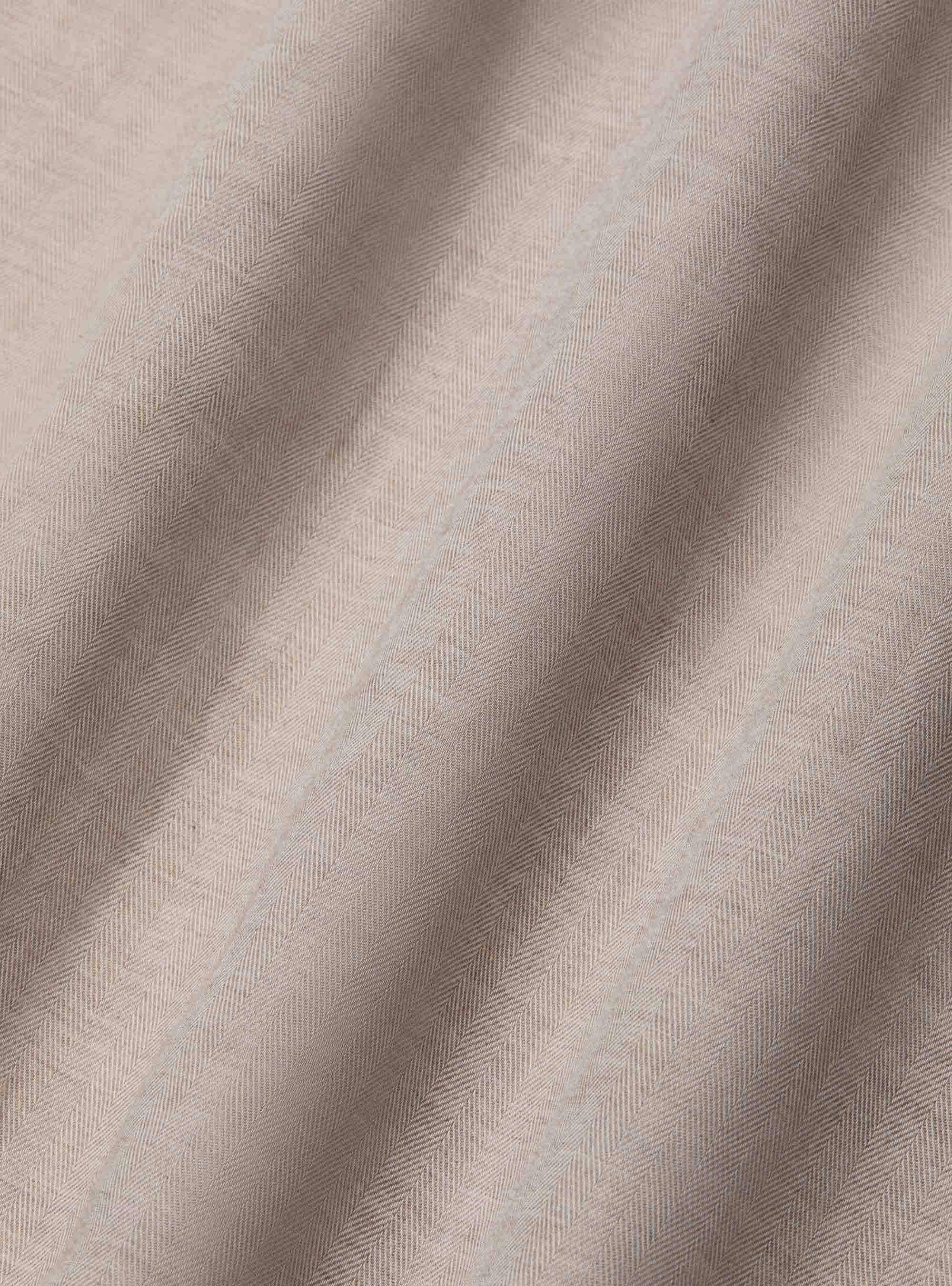 Herringbone cotton flannel shirt, SAND